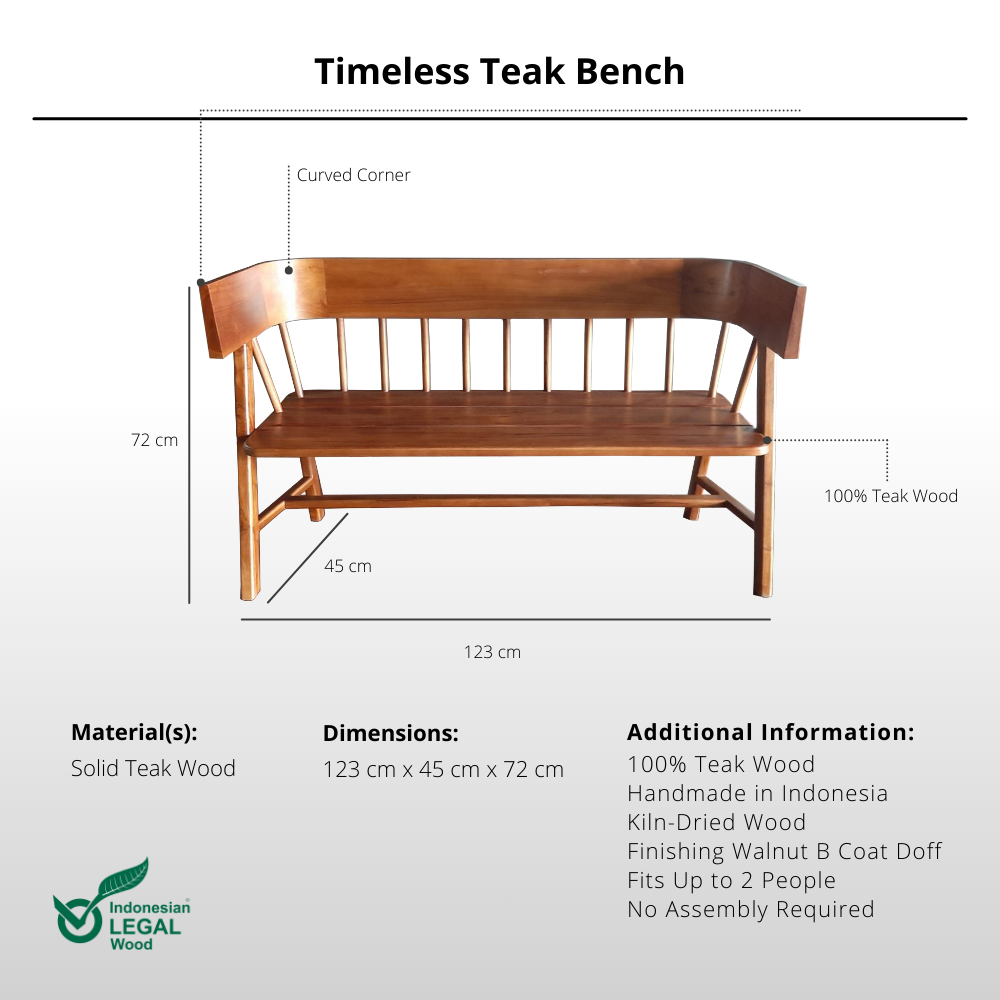 Indoor/Semi-Outdoor Teak Bench