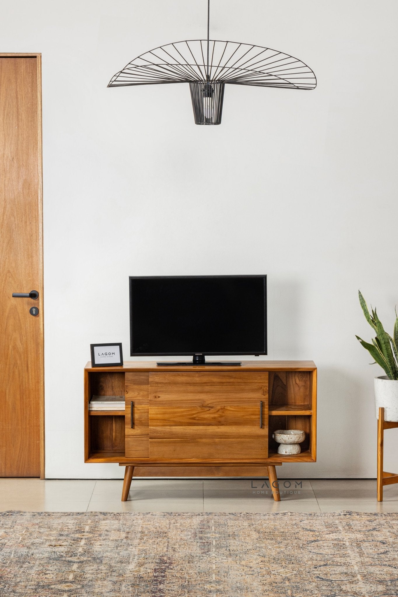122 cm TV Cabinet & Console Table in Solid Teak - TV Cabinet - Lagom Home Boutique