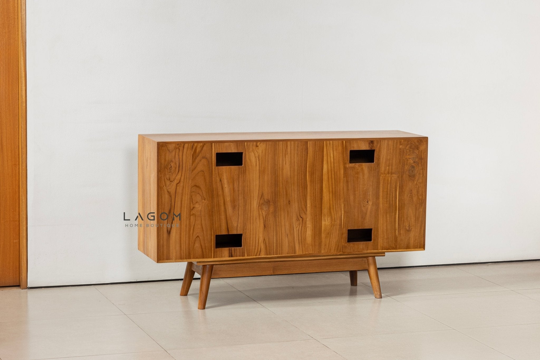 122 cm TV Cabinet & Console Table in Solid Teak - TV Cabinet - Lagom Home Boutique