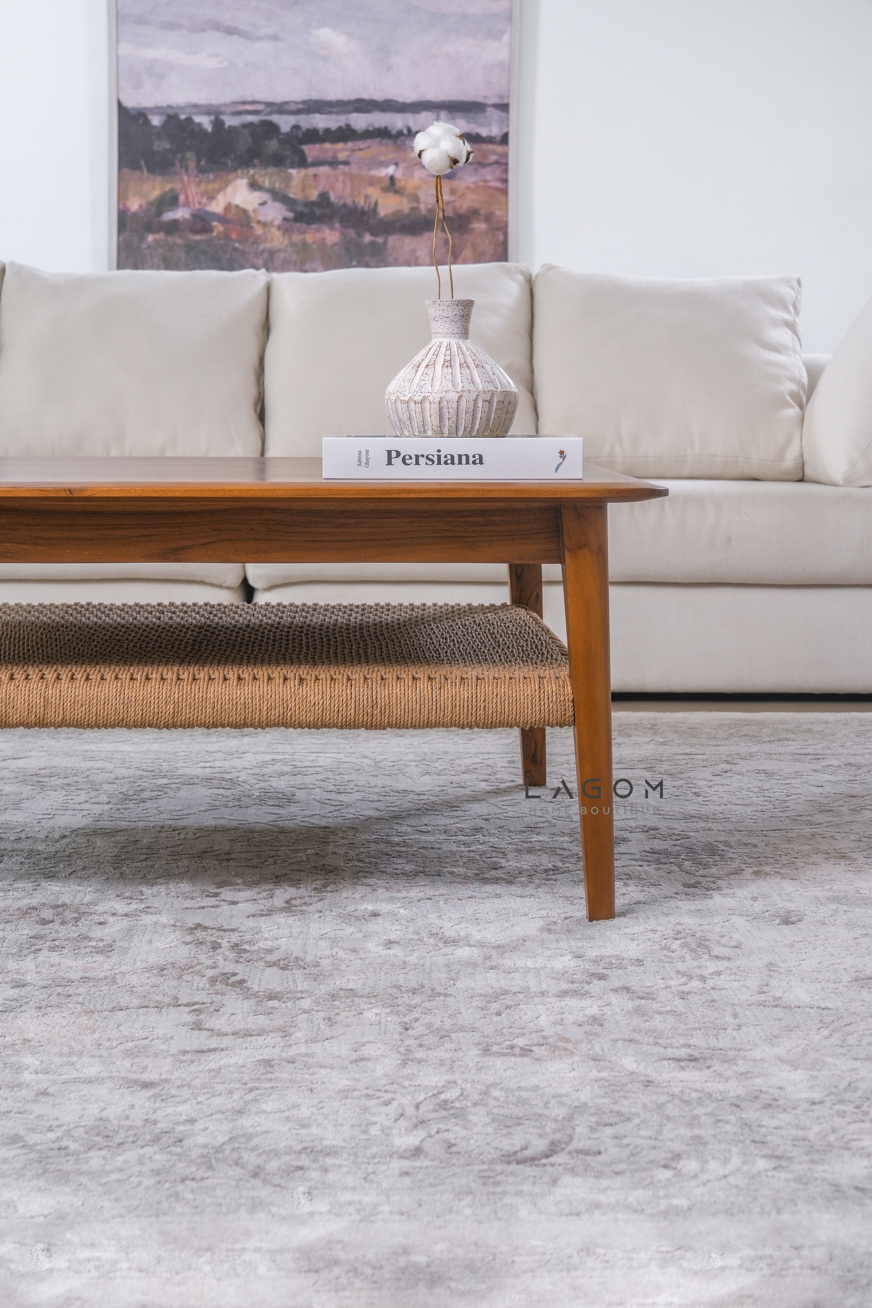 Square Coffee Table in Premium Teak & Loom