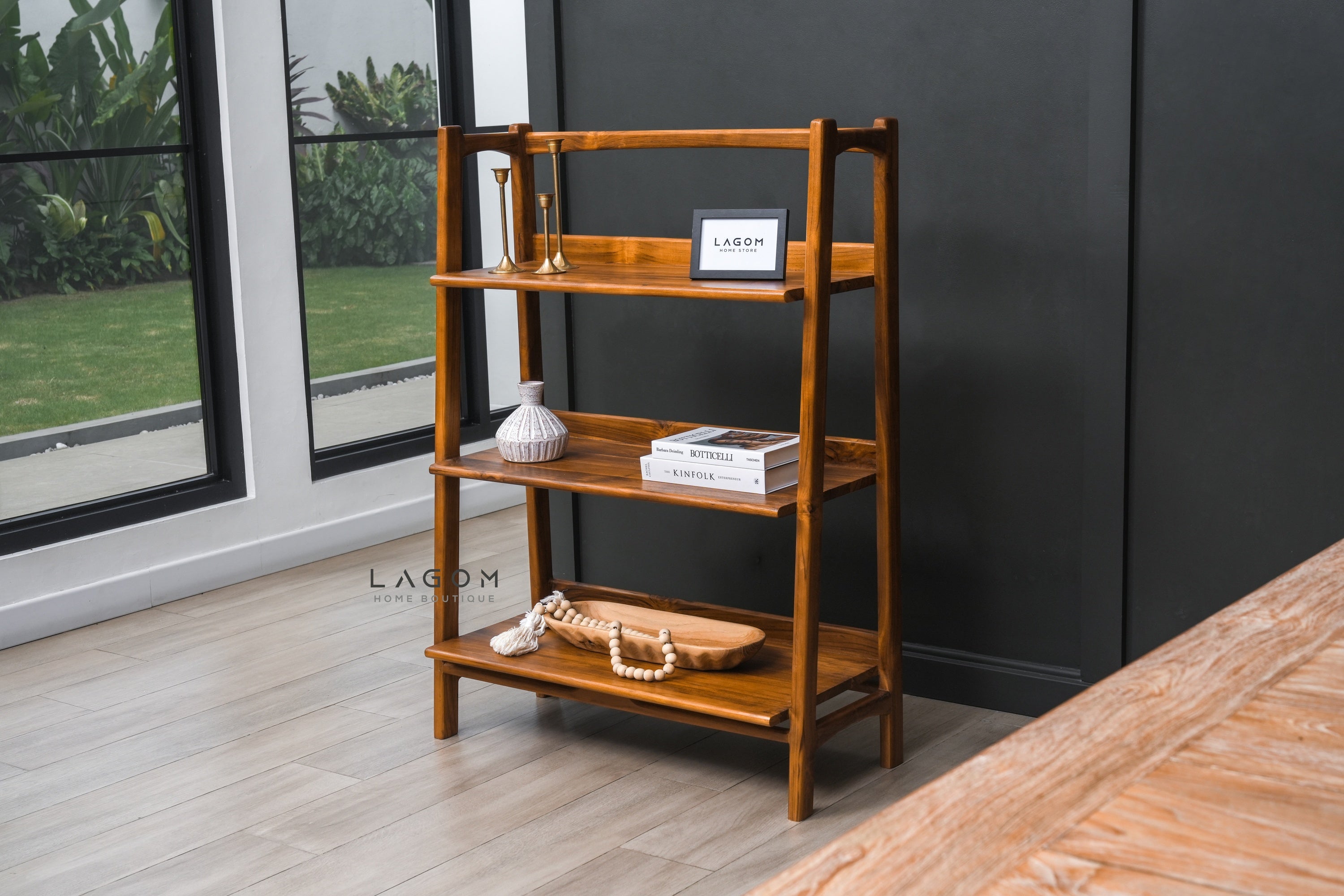 Solid Teak Open Shelf with 3 Tiers