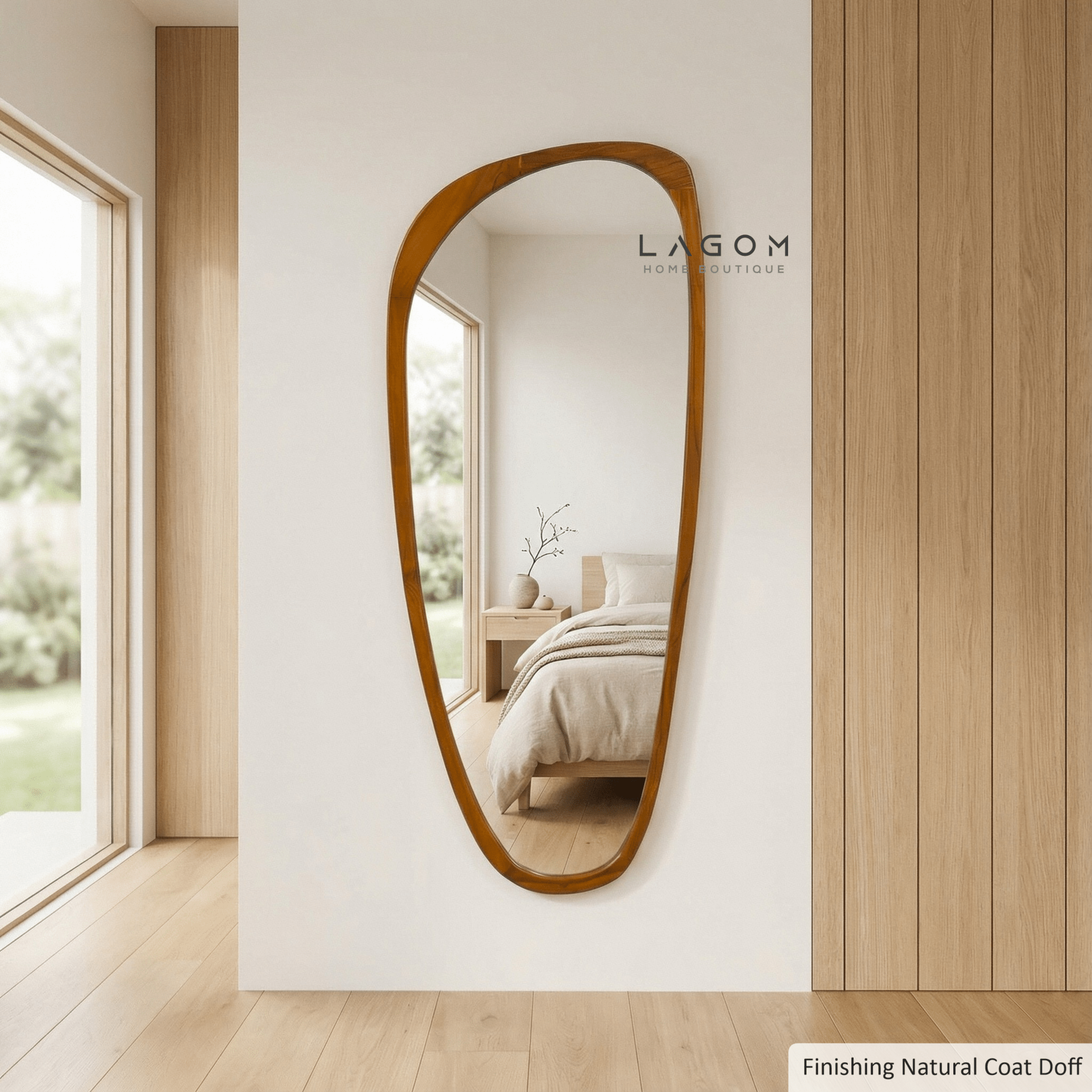 167 cm Full - Body Teak Wall Mirror - Mirror - Lagom Home Boutique