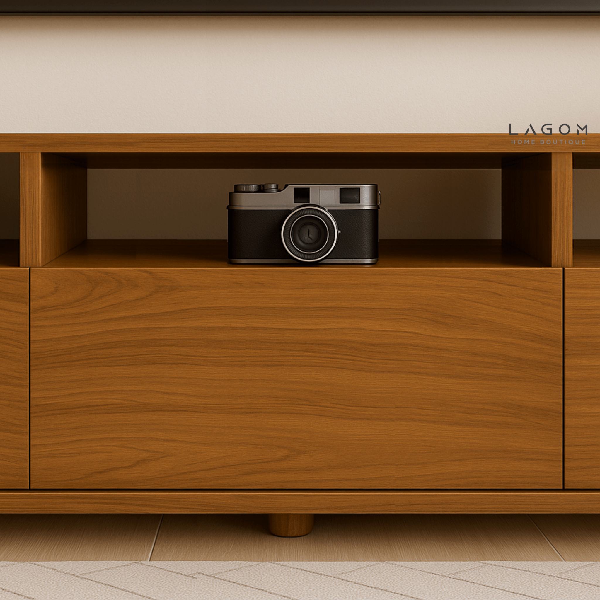 180 cm Solid Teak Wood TV Stand - TV Cabinet - Lagom Home Boutique