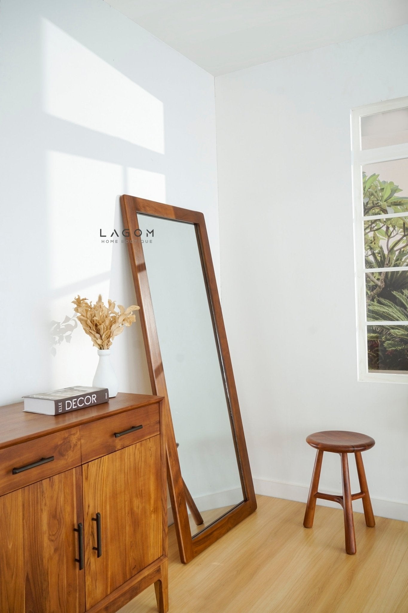 183 cm Teak Full - Body Mirror | Leaning Style - Mirror - Lagom Home Boutique