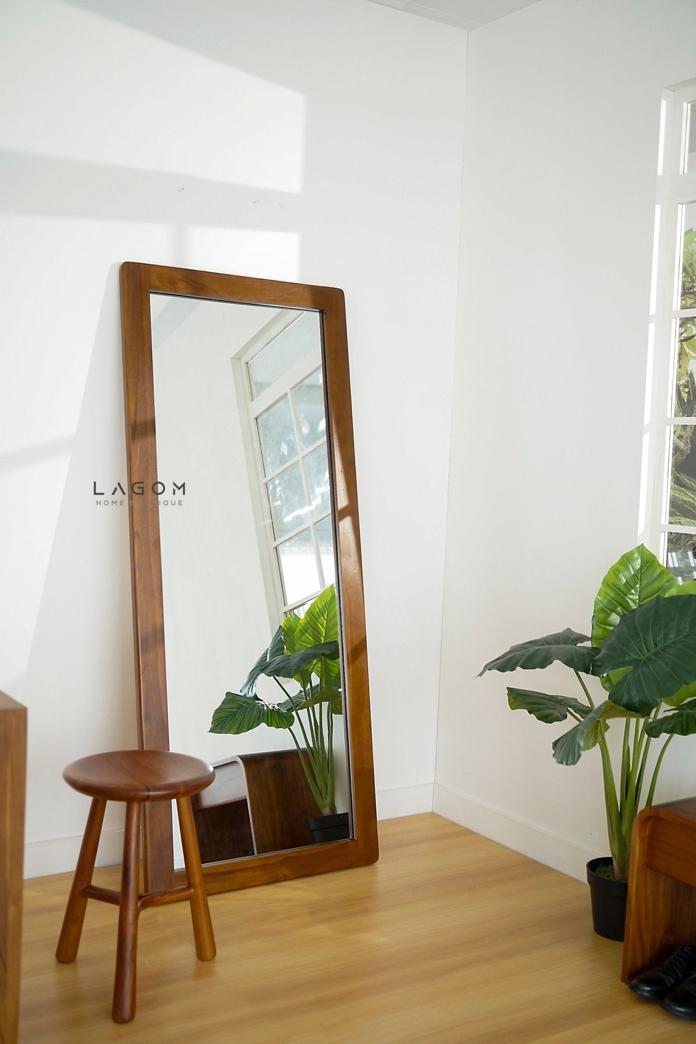 183 cm Teak Full - Body Mirror | Leaning Style - Mirror - Lagom Home Boutique