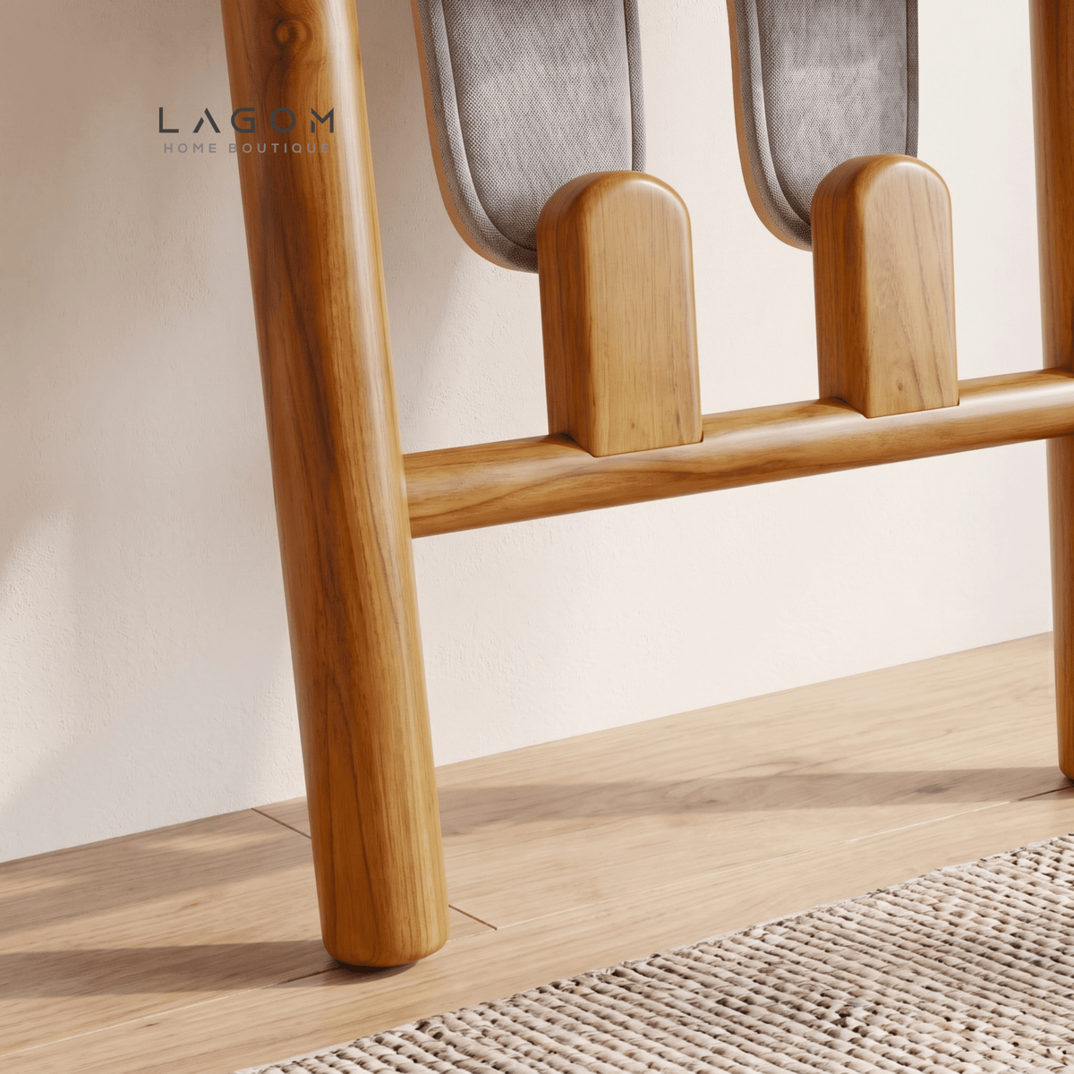 4-Pair Teak Sandal Rack - Leaning Style-Sandal Rack-Lagom Home Boutique