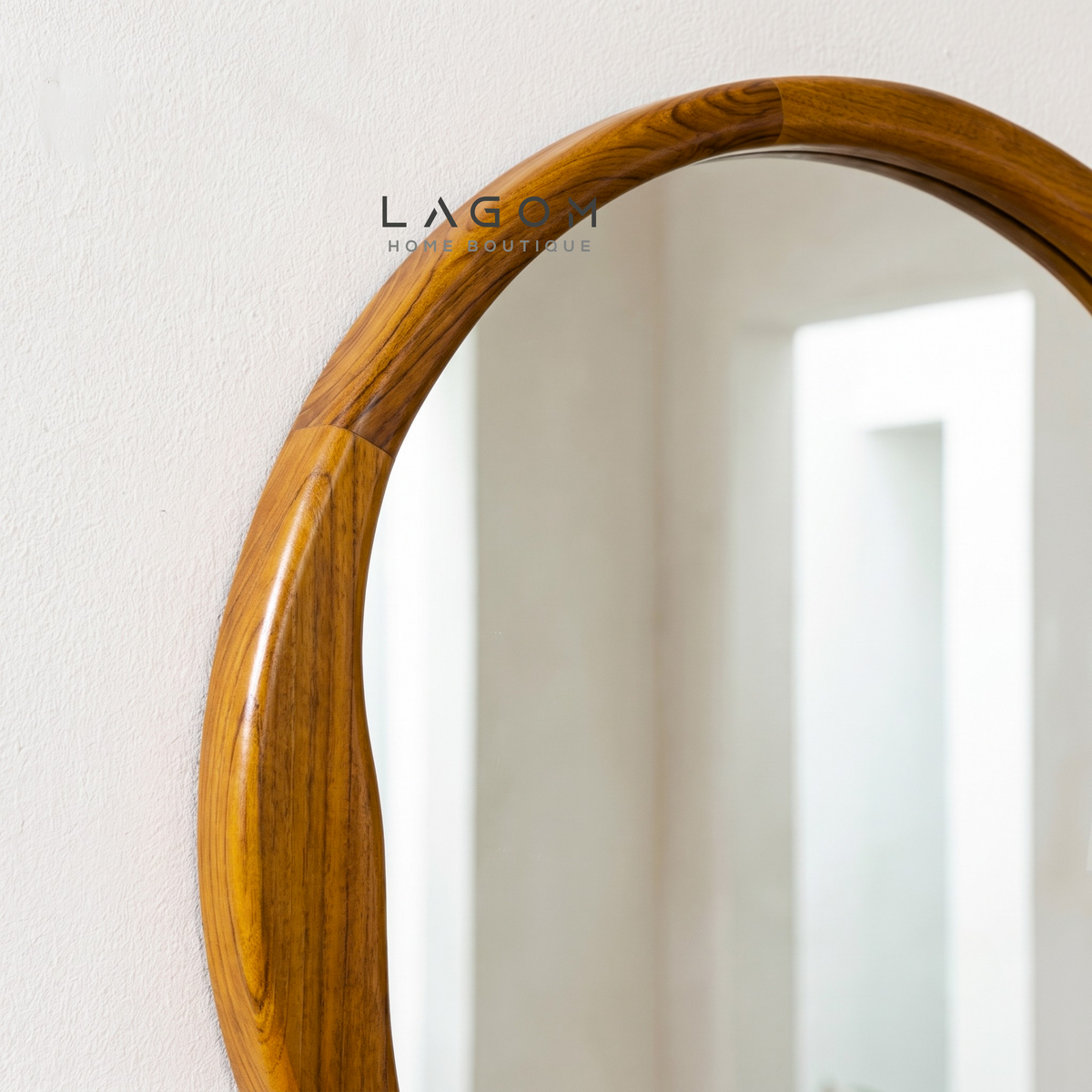 60 cm Round Teak Wall Mirror
