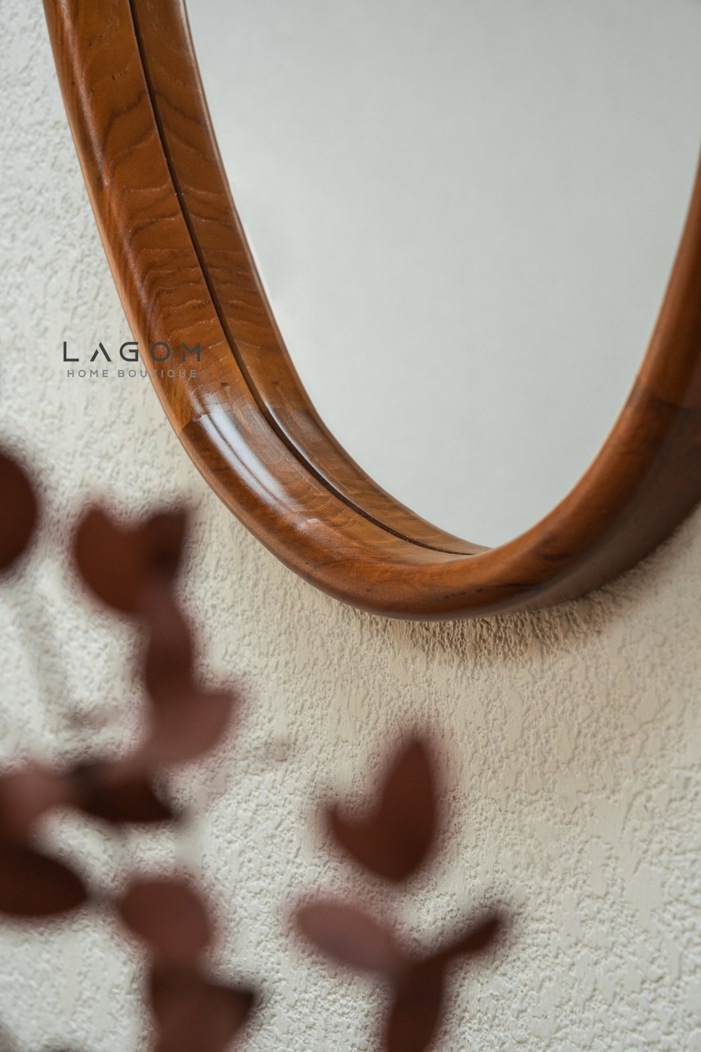 55 cm Asymmetrical Teak Wall Mirror - Mirror - Lagom Home Boutique