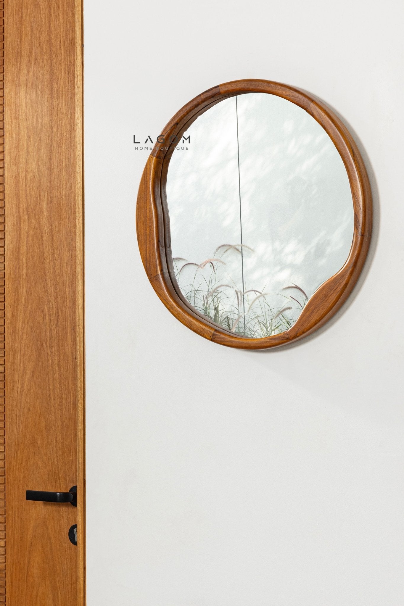 60 cm Round Teak Wall Mirror - Mirror - Lagom Home Boutique
