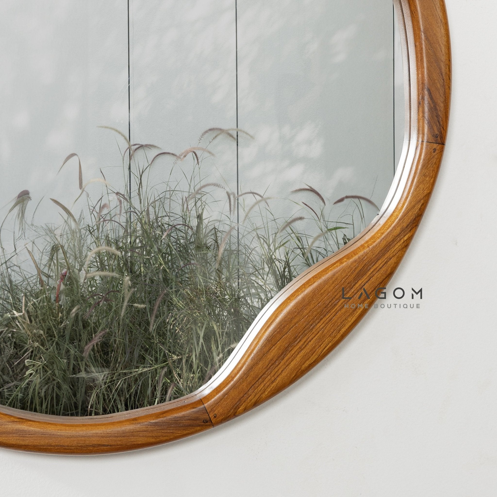 60 cm Round Teak Wall Mirror - Mirror - Lagom Home Boutique