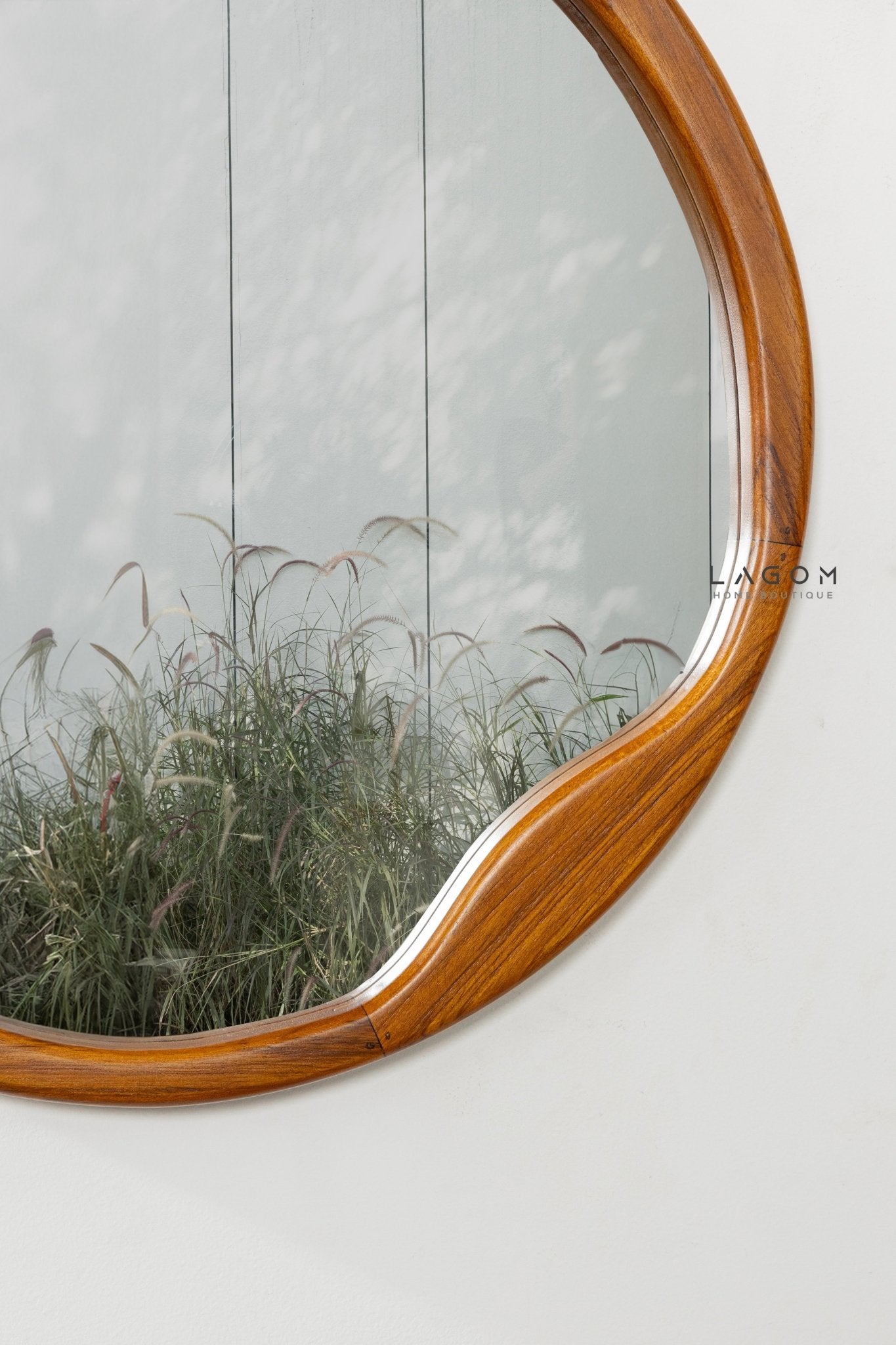 60 cm Round Teak Wall Mirror - Mirror - Lagom Home Boutique