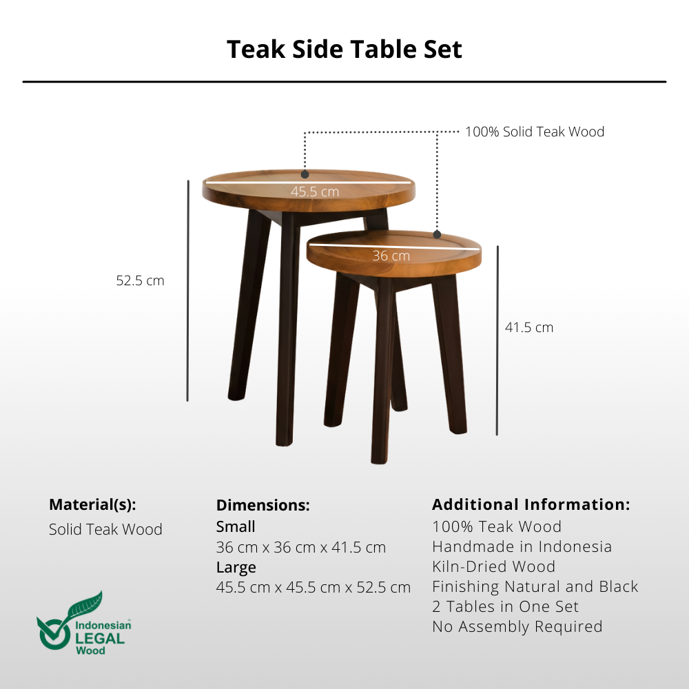 Teak Side Table Set