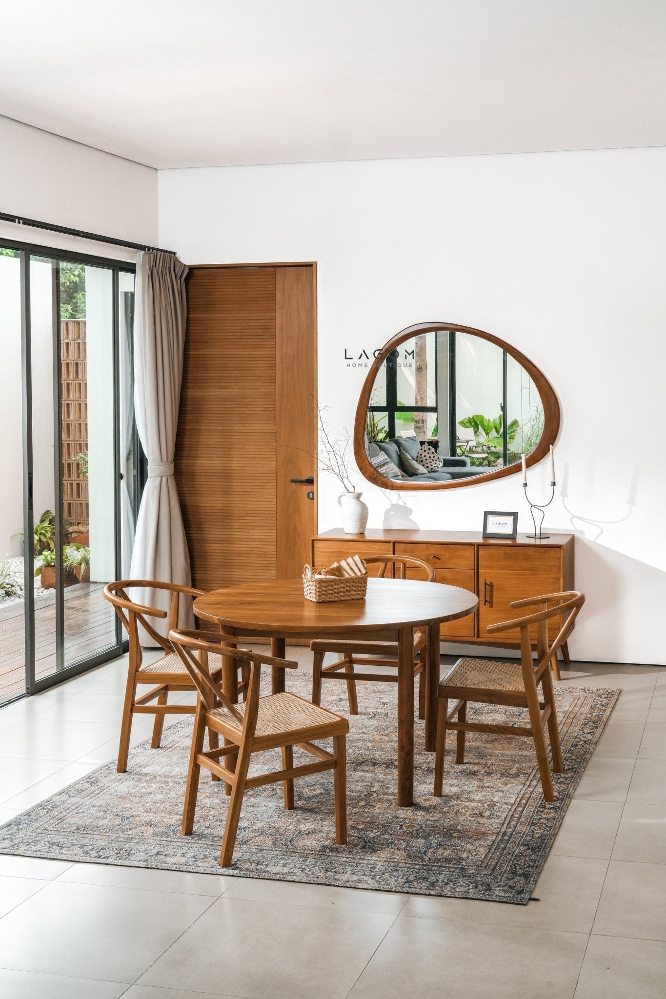 99 cm Hanging Teak Mirror | Timeless Design - Mirror - Lagom Home Boutique