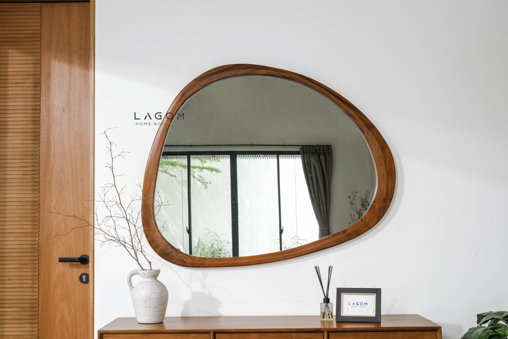 99 cm Hanging Teak Mirror | Timeless Design - Mirror - Lagom Home Boutique