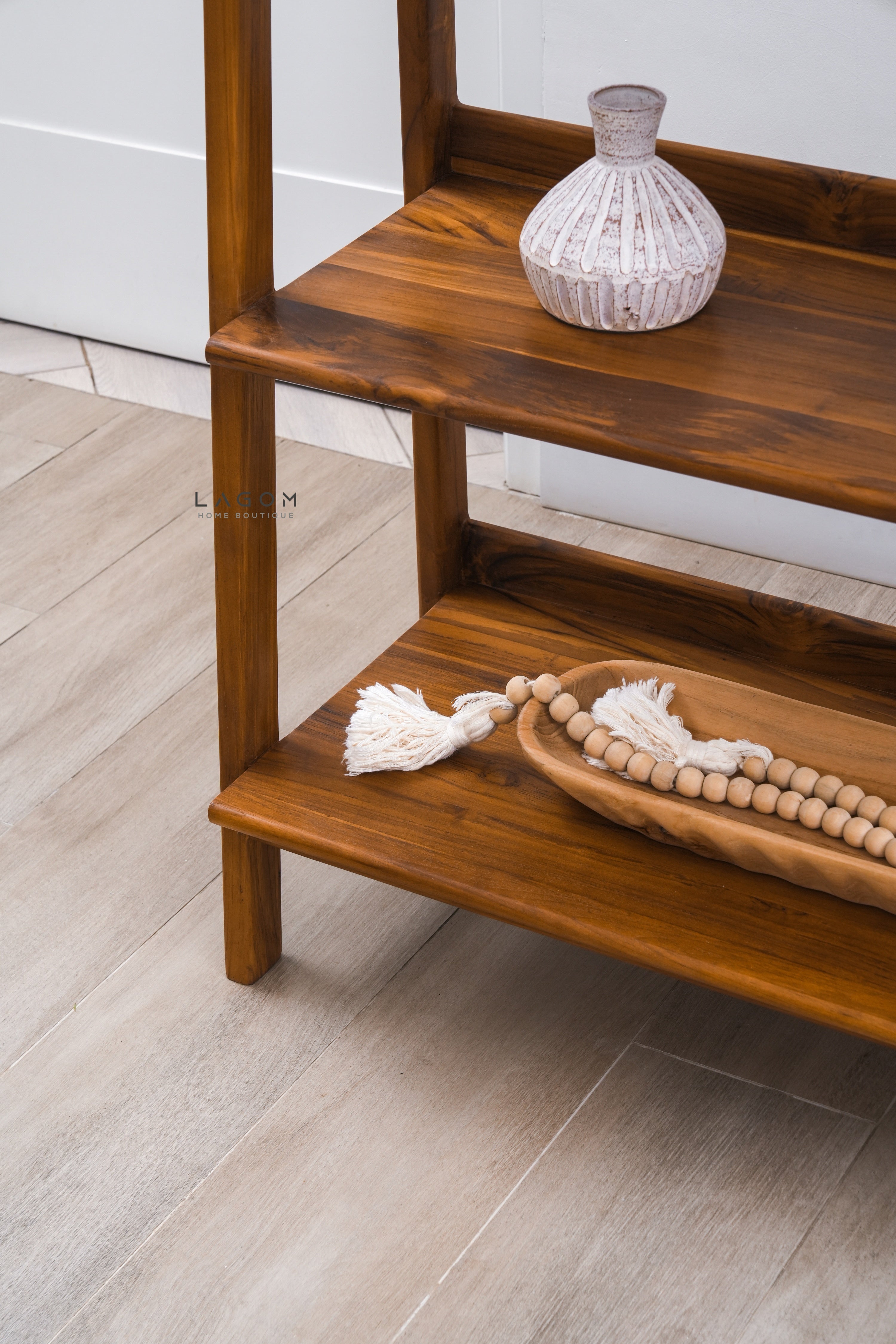 Solid Teak Open Shelf with 3 Tiers