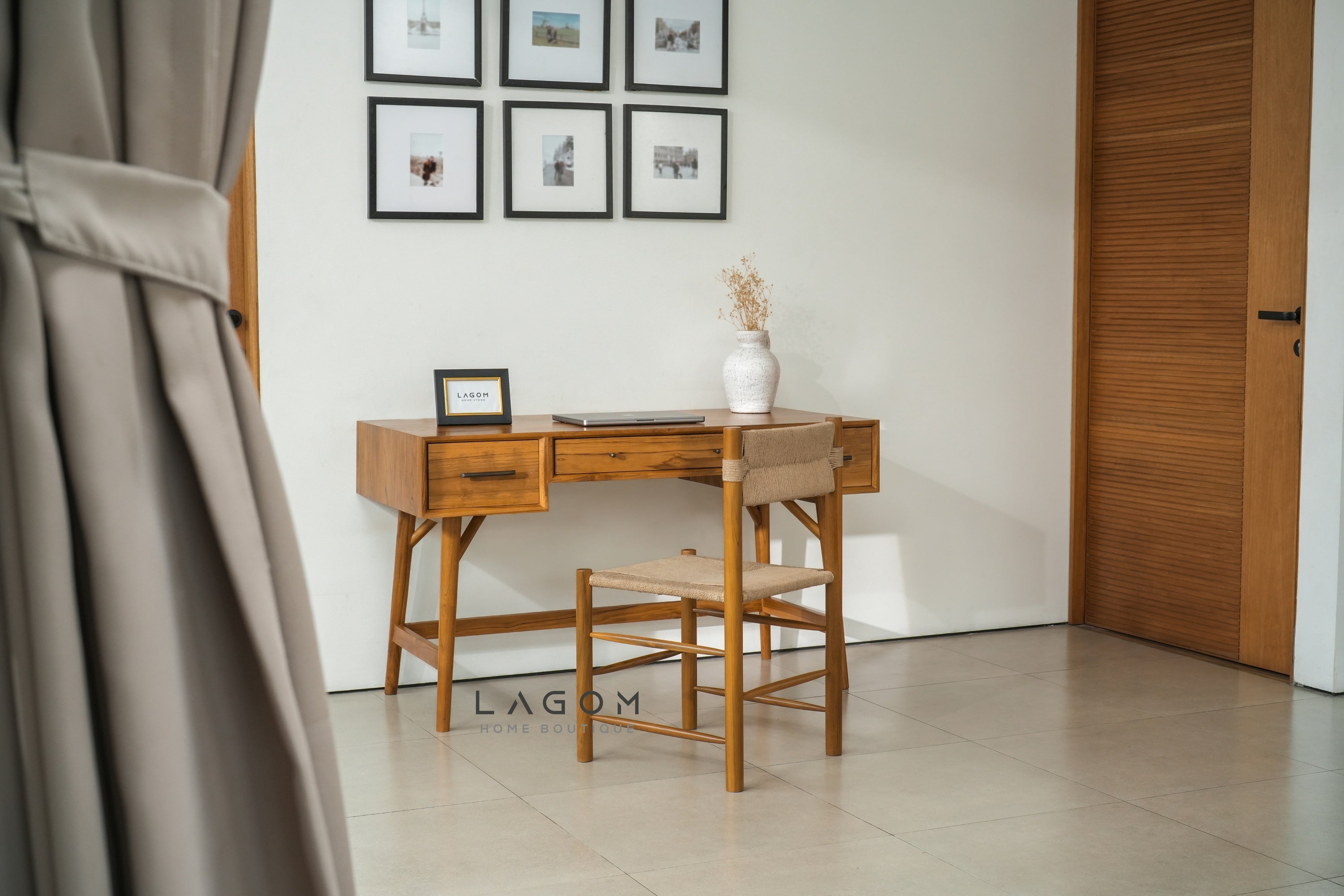 Solid Teak Chair with Artisanal Handwoven Loom