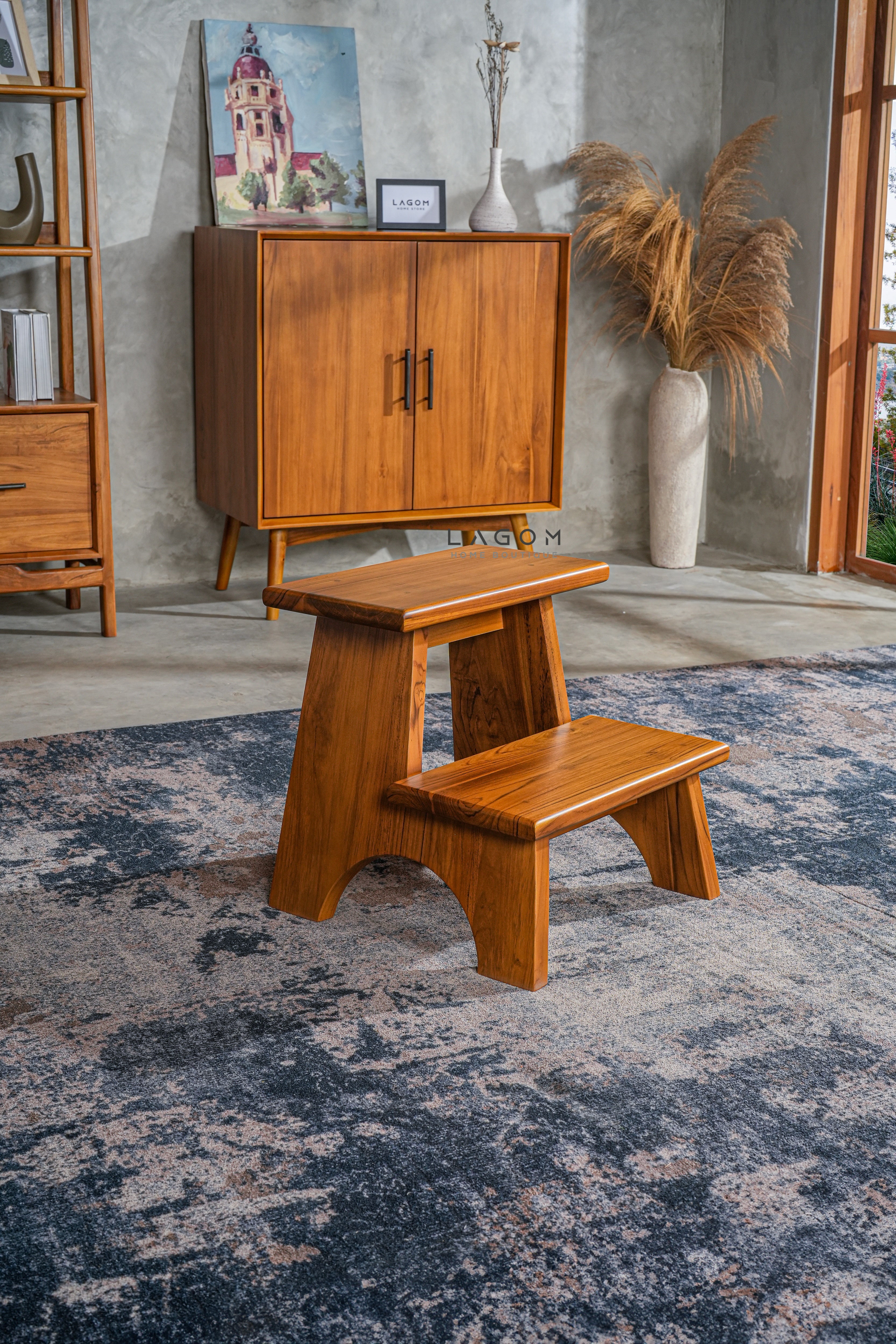 Minimalist Solid Teak Buffet with 2 Doors
