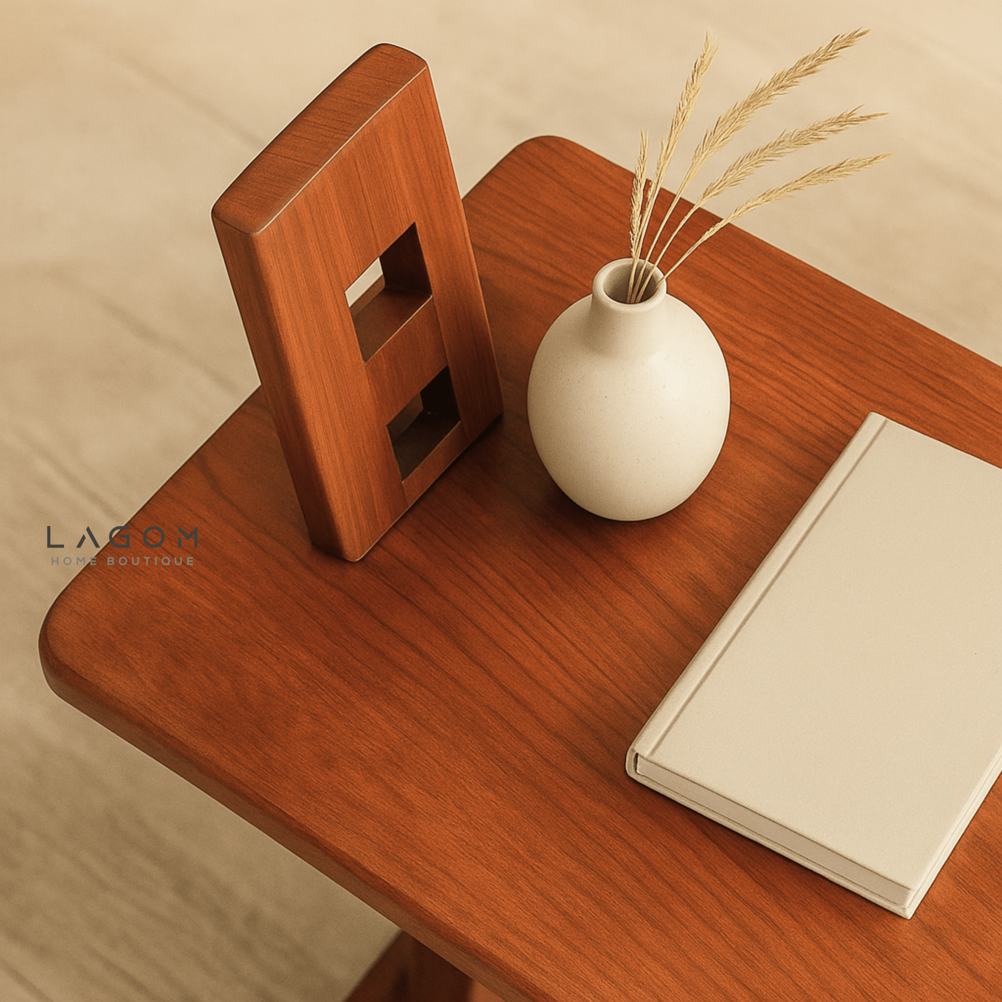 Adjustable Teak Side Table - Side Table - Lagom Home Boutique