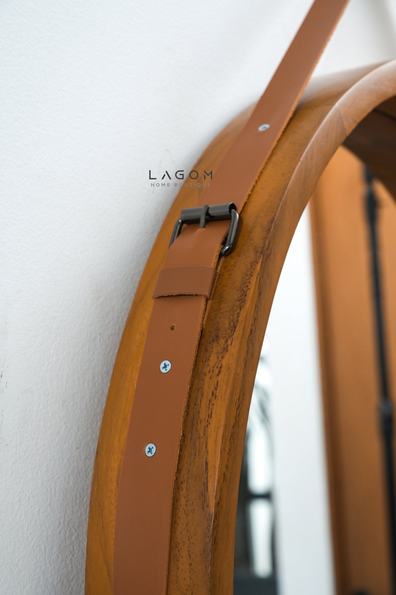 Exclusive Round Teak Hanging Mirror - Mirror - Lagom Home Boutique