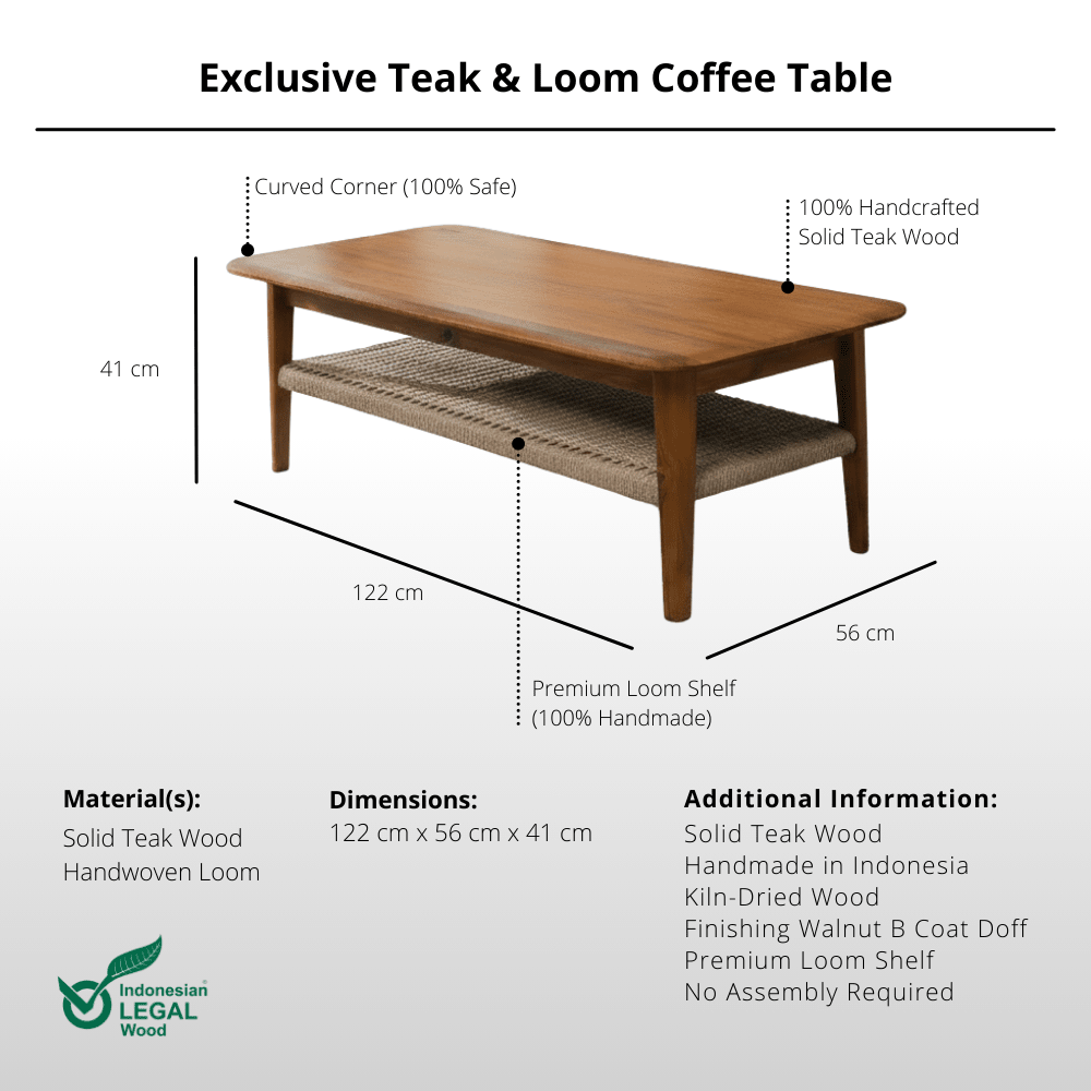 Exclusive Teak & Loom Coffee Table - Coffee Table - Lagom Home Boutique