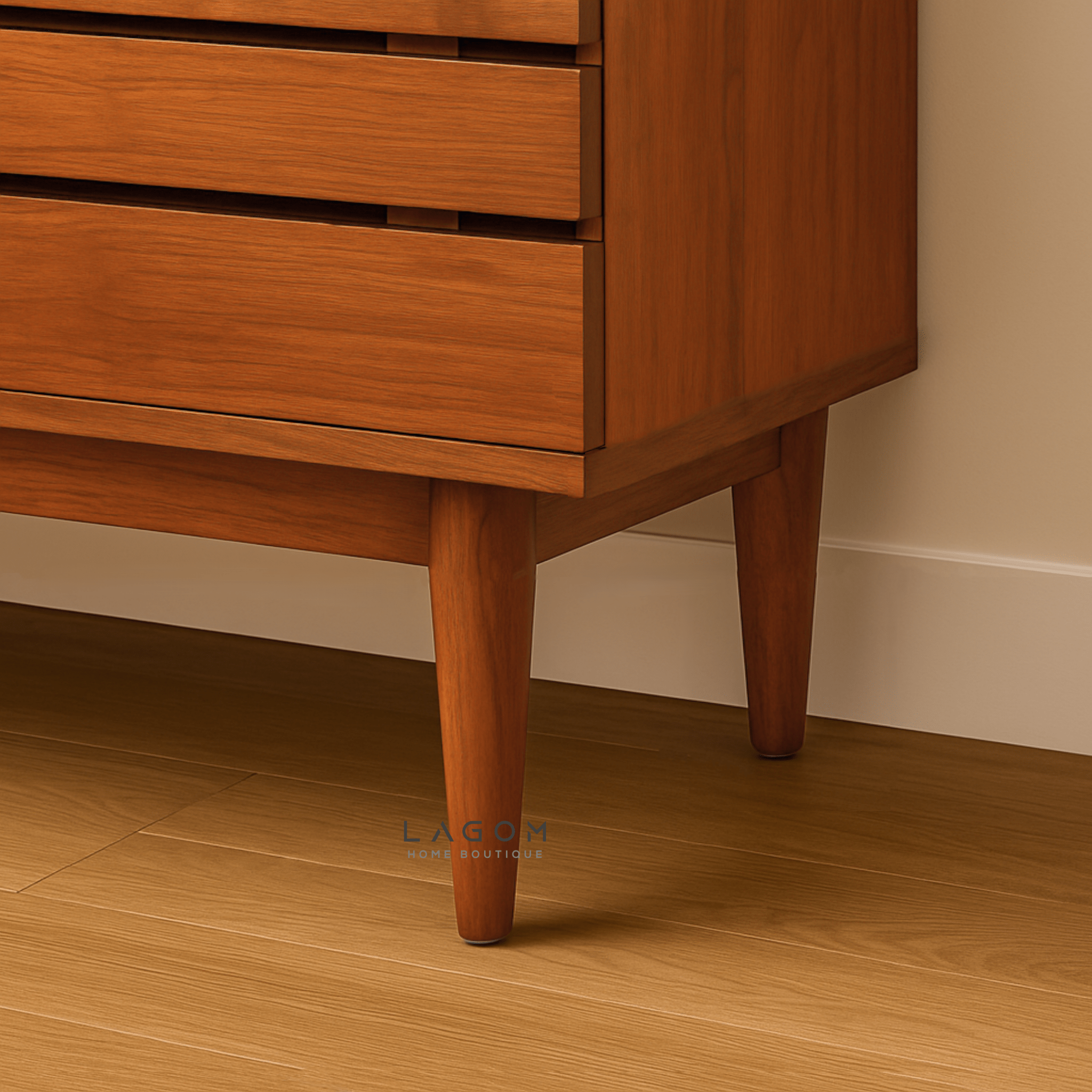 Large Teak Shoe Cabinet with 3 Doors - Shoe Rack - Lagom Home Boutique