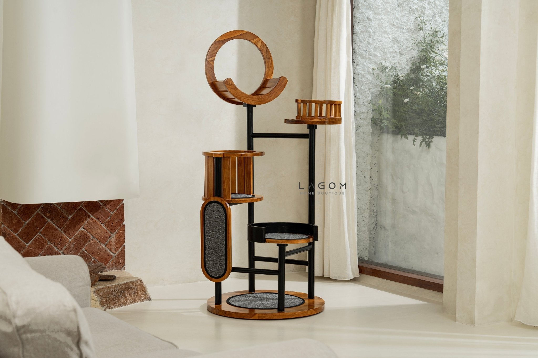 Luxury Cat Tree in Solid Teak Wood - Cat Tree - Lagom Home Boutique