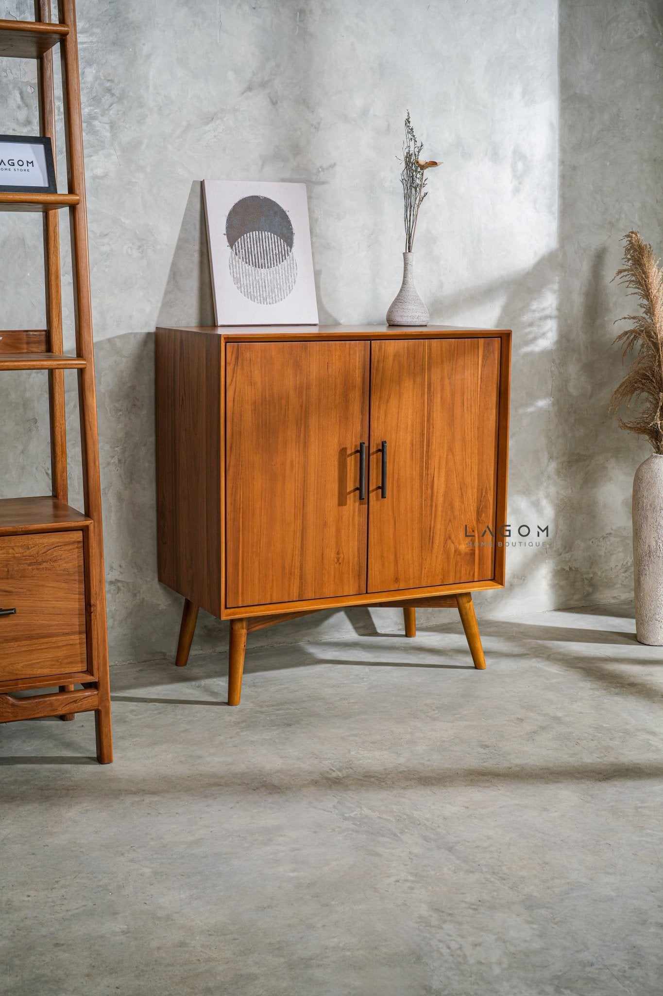 Minimalist Solid Teak Buffet with 2 Doors - Buffet - Lagom Home Boutique