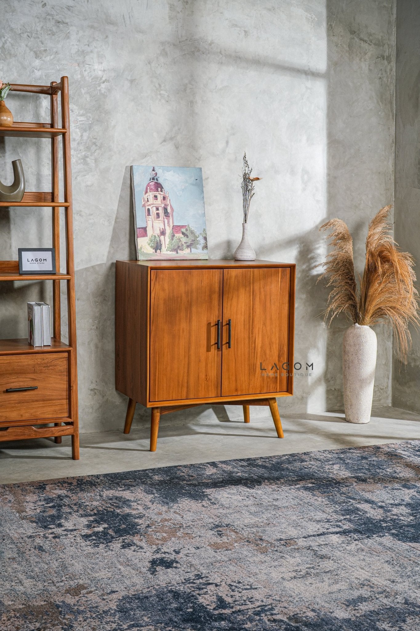 Minimalist Solid Teak Buffet with 2 Doors - Buffet - Lagom Home Boutique