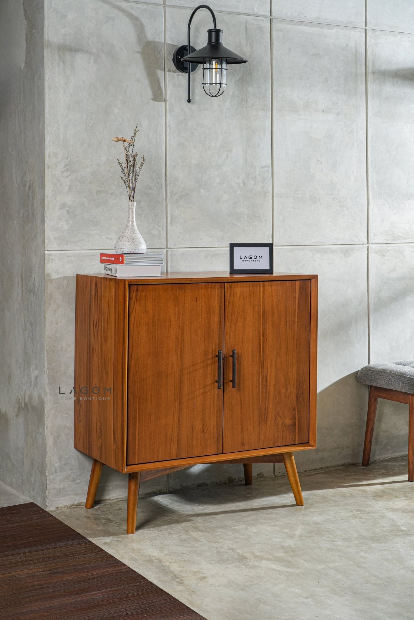 Minimalist Solid Teak Buffet with 2 Doors - Buffet - Lagom Home Boutique