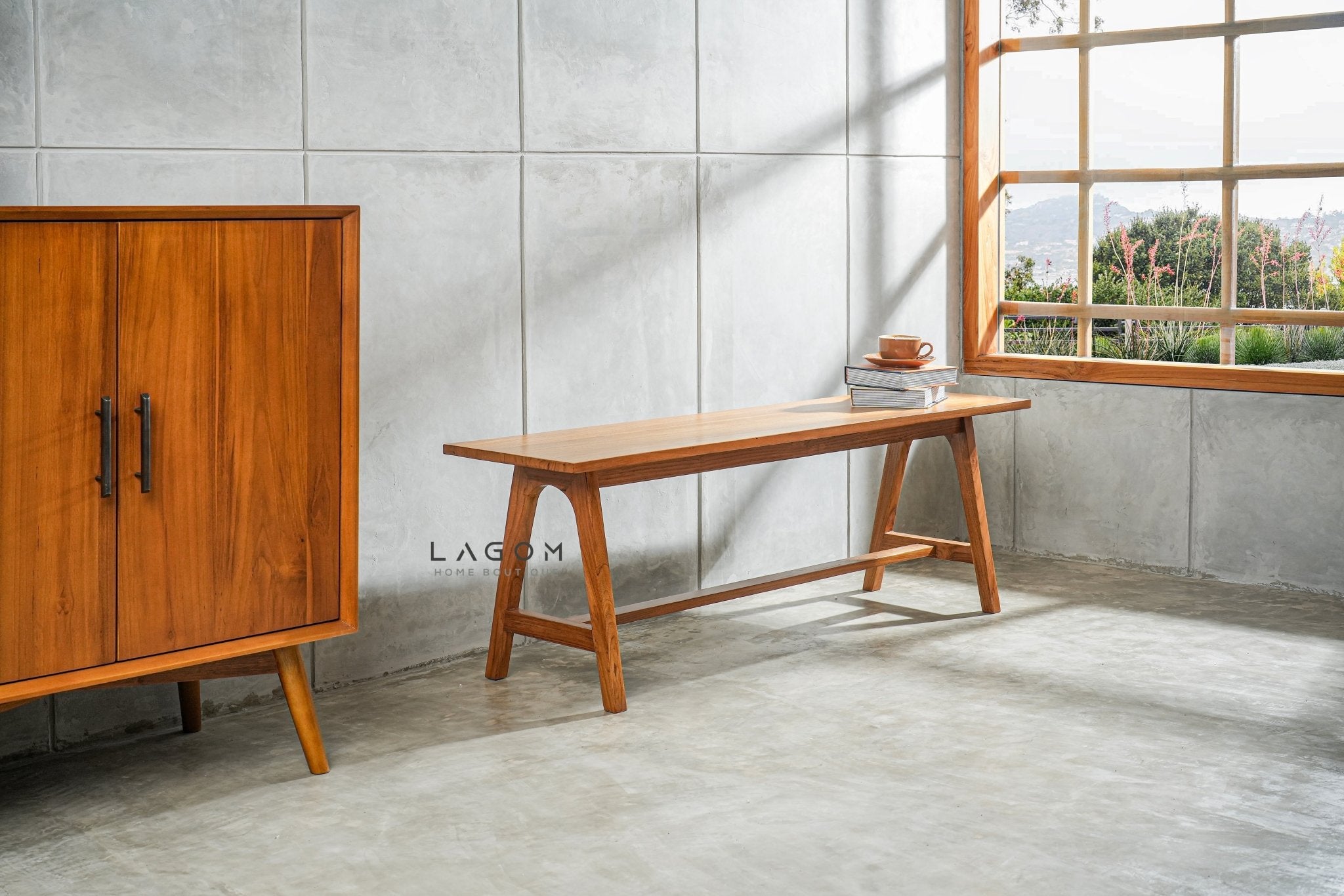 Minimalist Teak Bench - Bench - Lagom Home Boutique