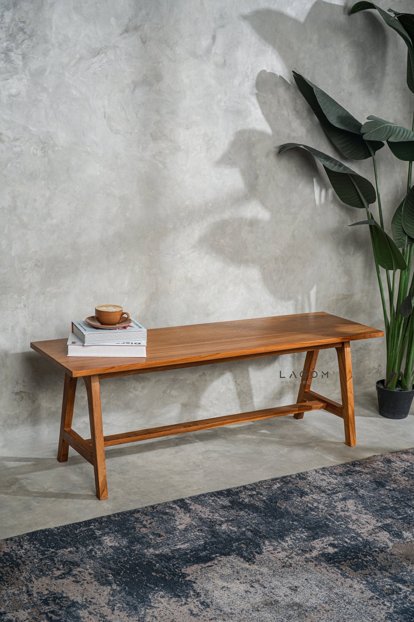 Minimalist Teak Bench - Bench - Lagom Home Boutique