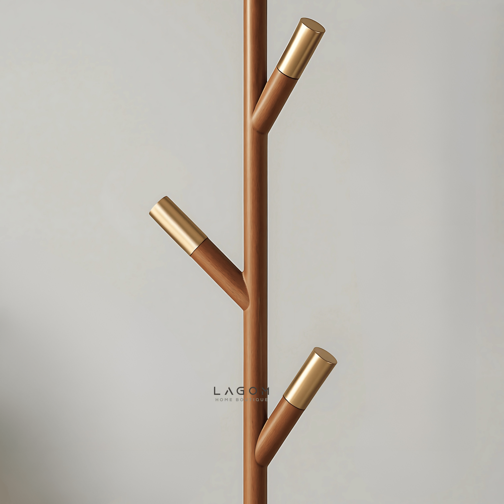 Minimalist Teak Coat Rack – Branch Design - Standing Coat Hanger - Lagom Home Boutique