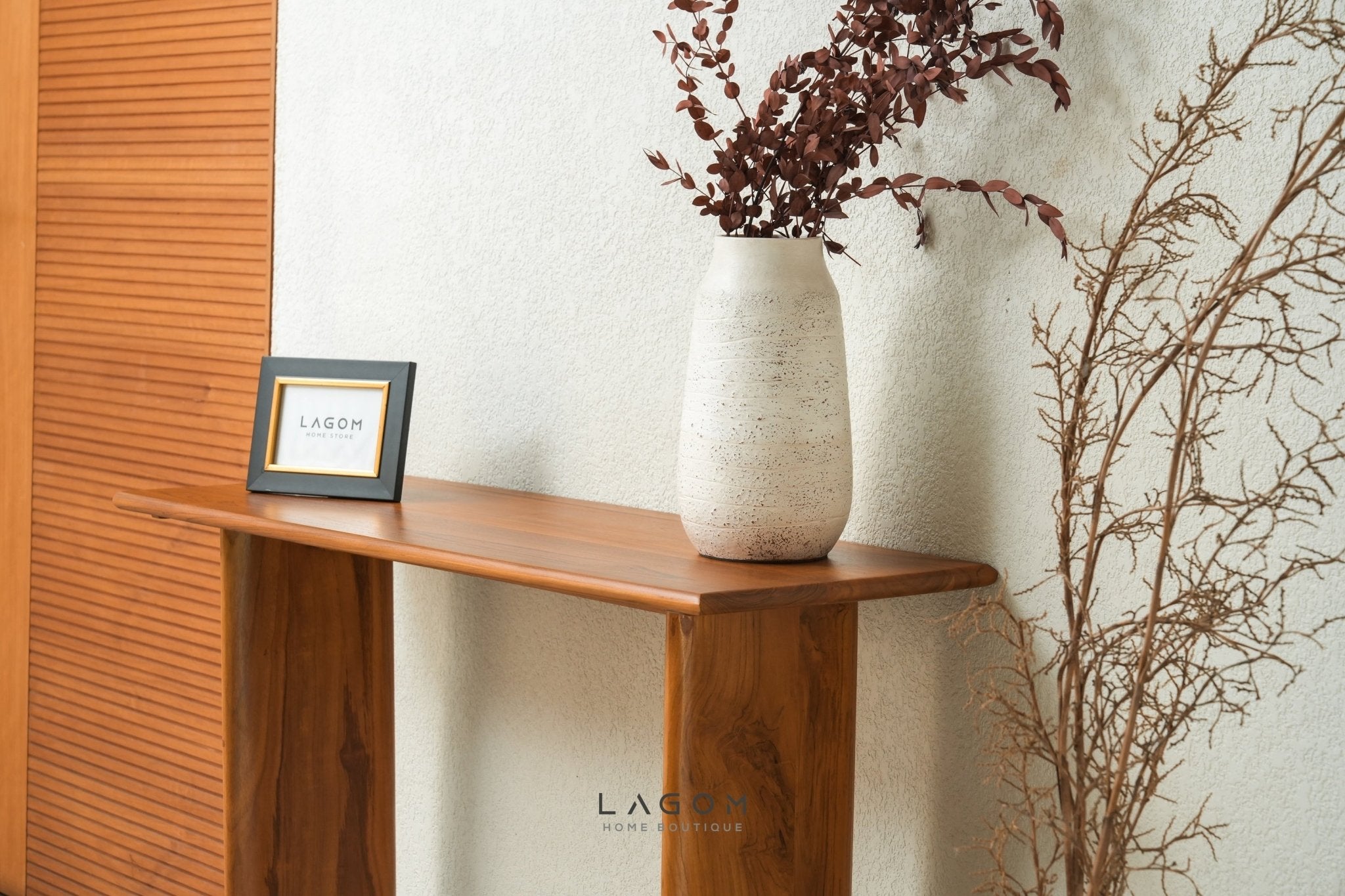 Minimalist Teak Wood Console Table - Console Table - Lagom Home Boutique
