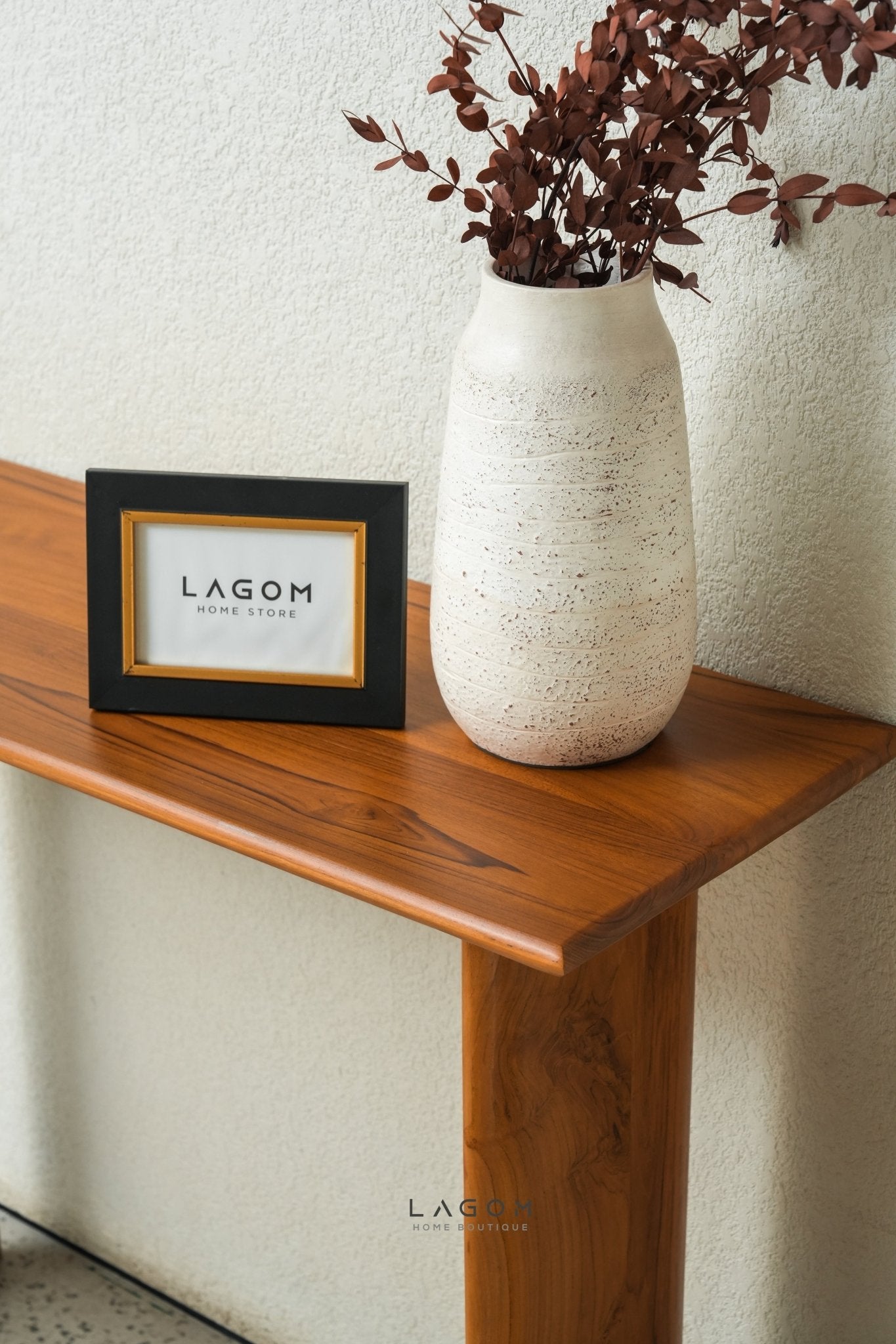 Minimalist Teak Wood Console Table - Console Table - Lagom Home Boutique