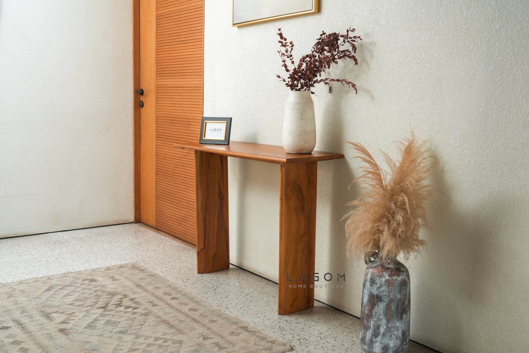 Minimalist Teak Wood Console Table - Console Table - Lagom Home Boutique