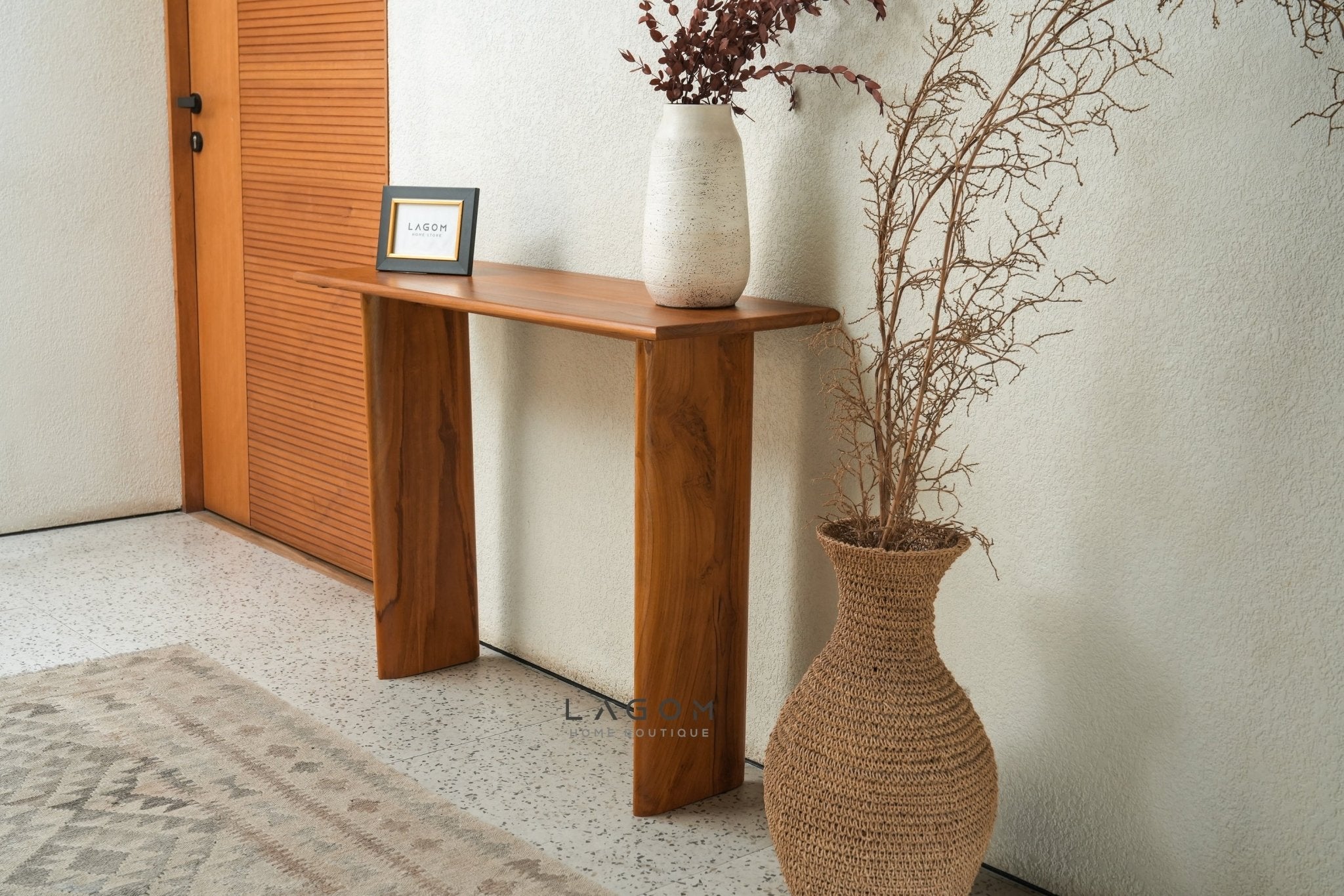 Minimalist Teak Wood Console Table - Console Table - Lagom Home Boutique