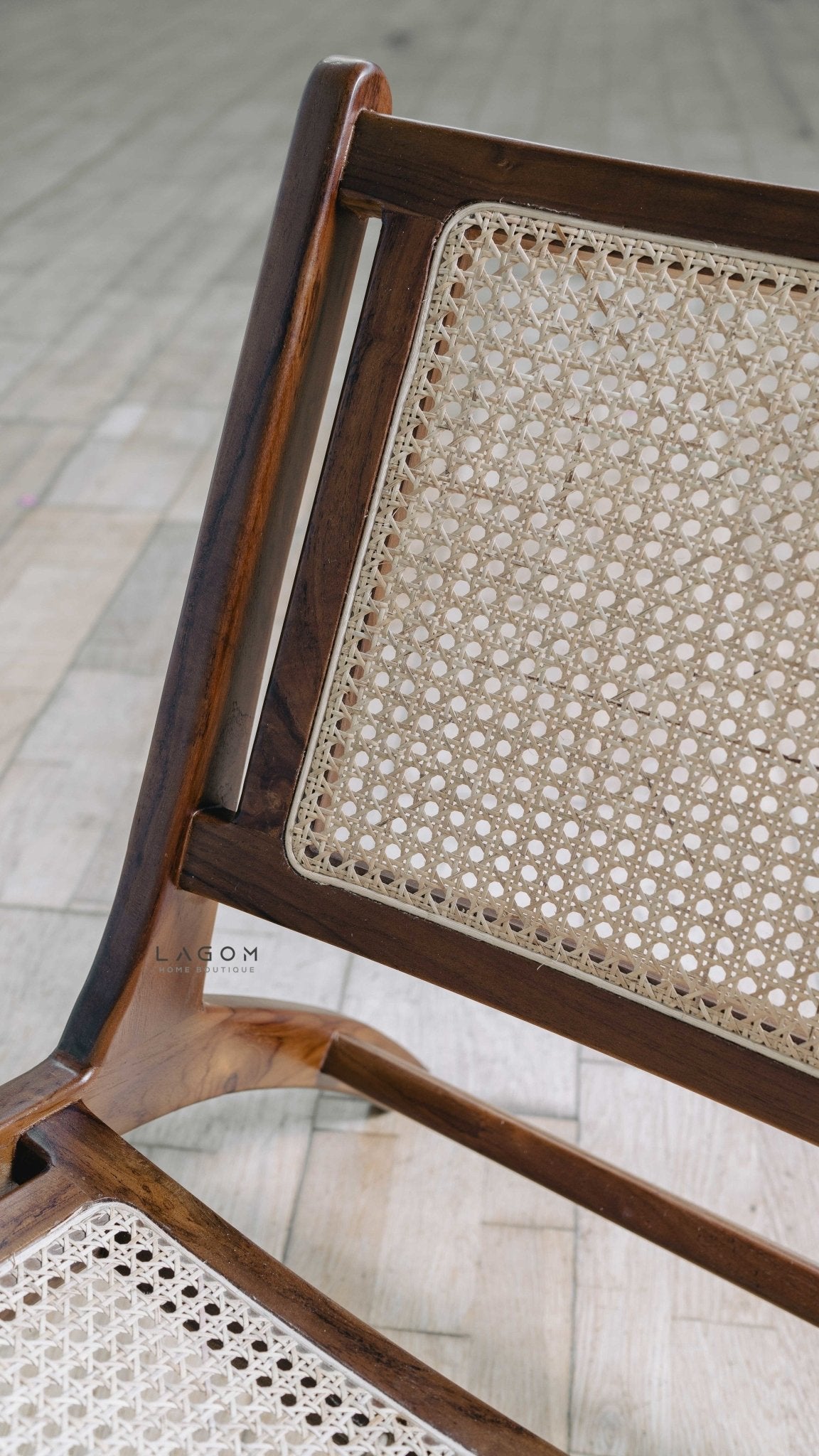 Premium Lounge Chair in Teak & Rattan - Chair - Lagom Home Boutique