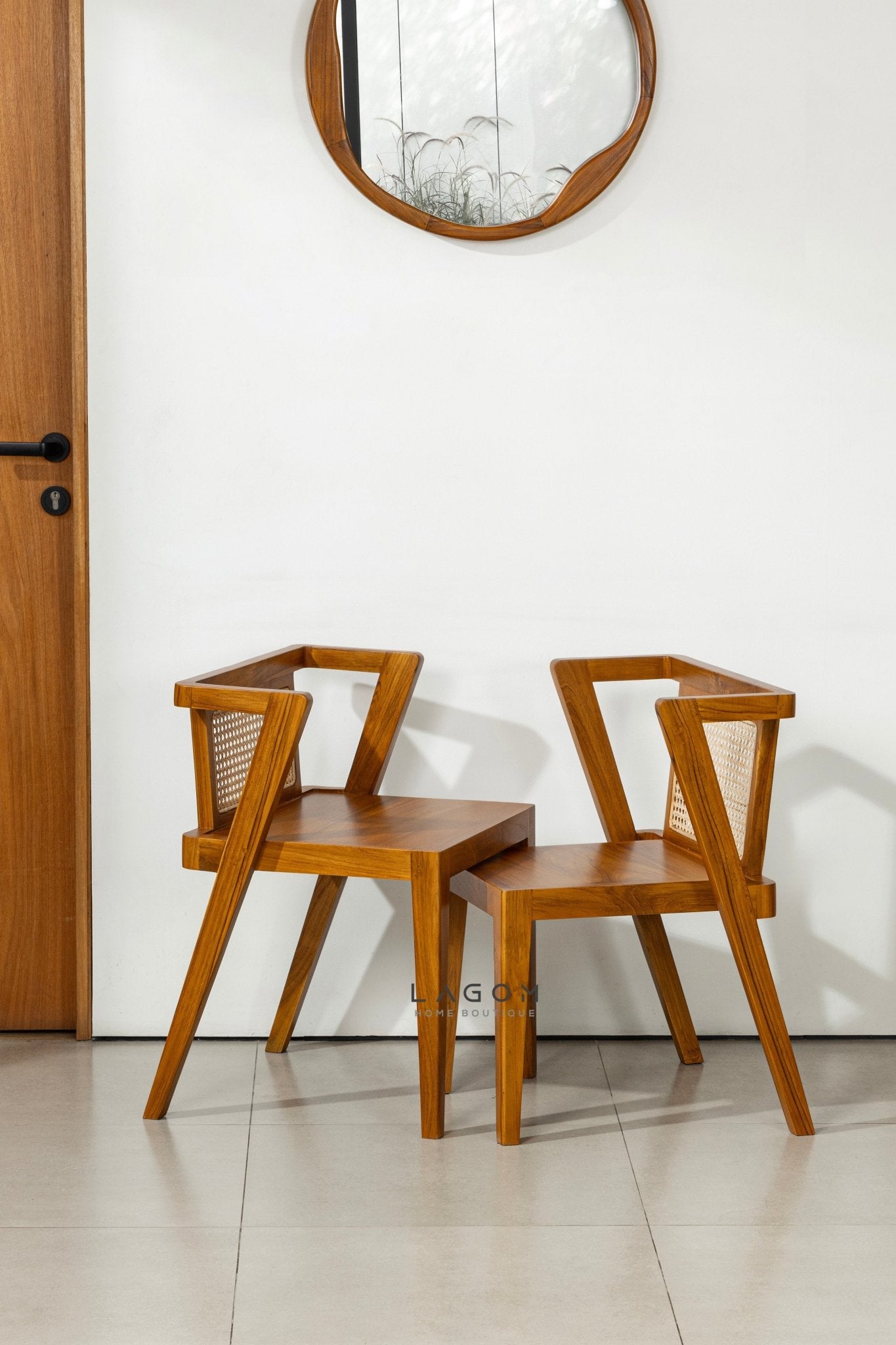 Premium Teak and Rattan Dining Set - Dining Set - Lagom Home Boutique