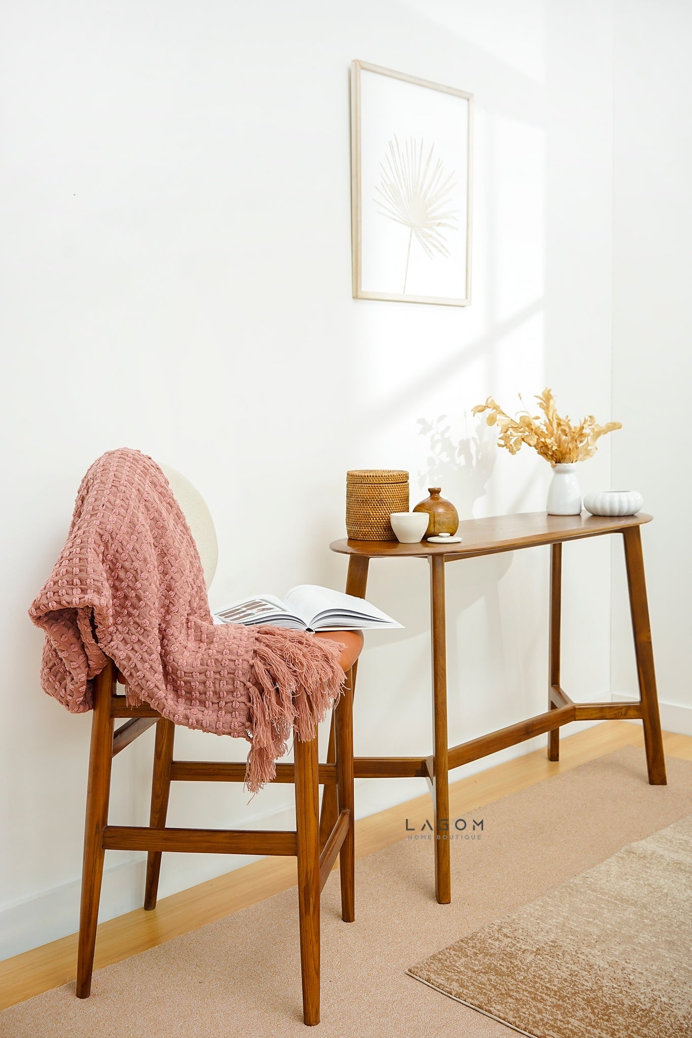 Sleek Oval Console Table in Premium Solid Teak - Console Table - Lagom Home Boutique