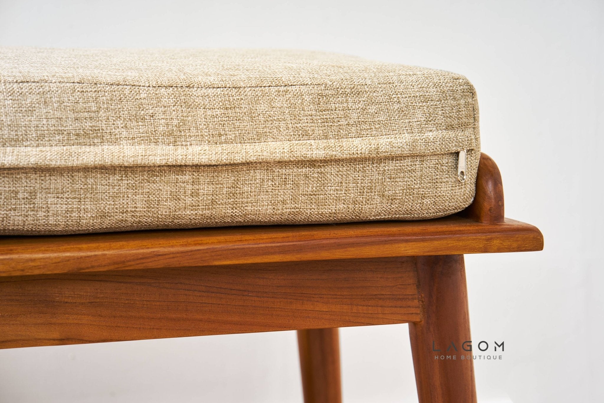 Solid Teak Bench with Two Drawers & Premium Cushion - Bench - Lagom Home Boutique