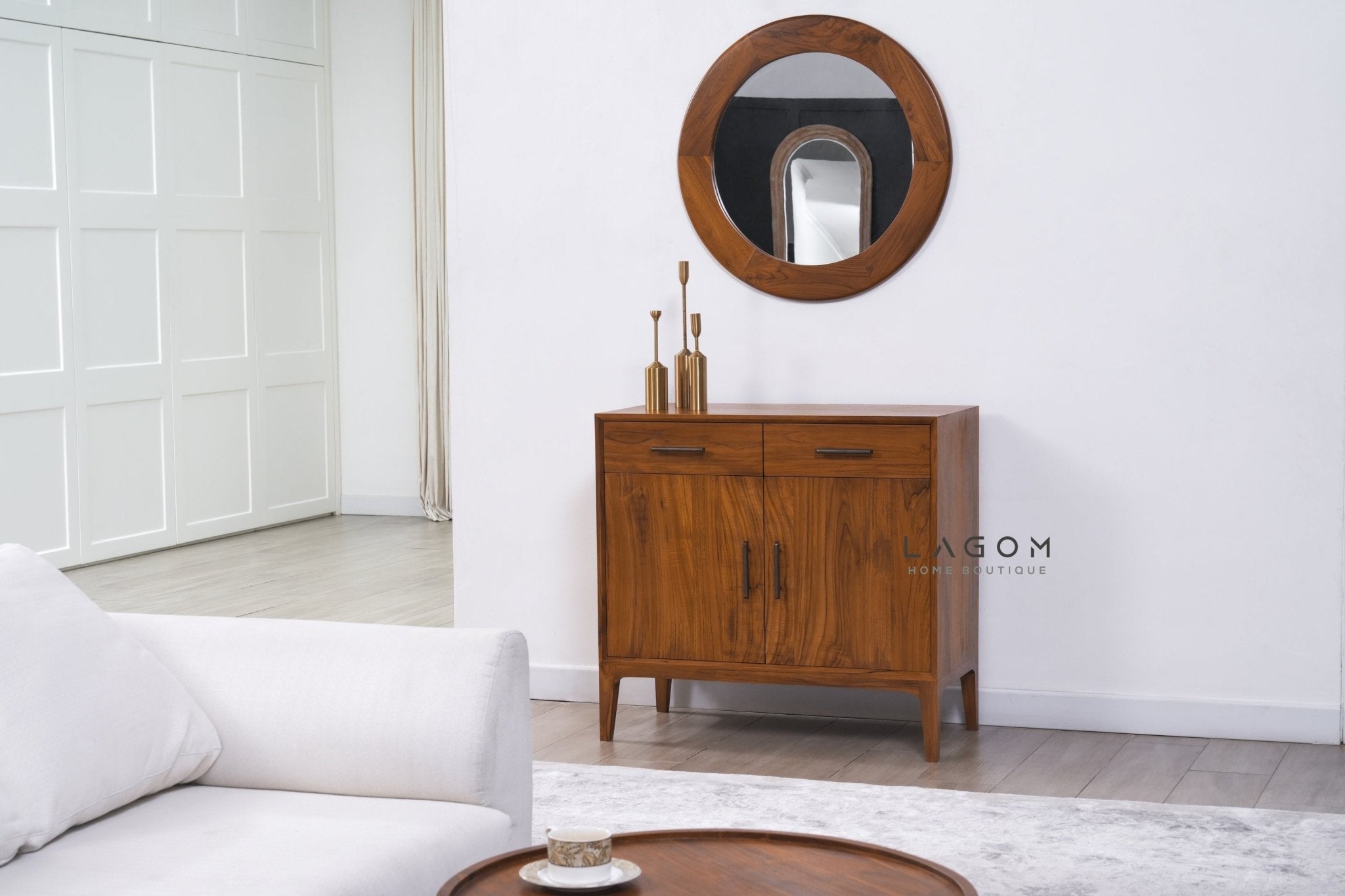 Solid Teak Buffet with 2 Doors and 2 Drawers - Buffet - Lagom Home Boutique