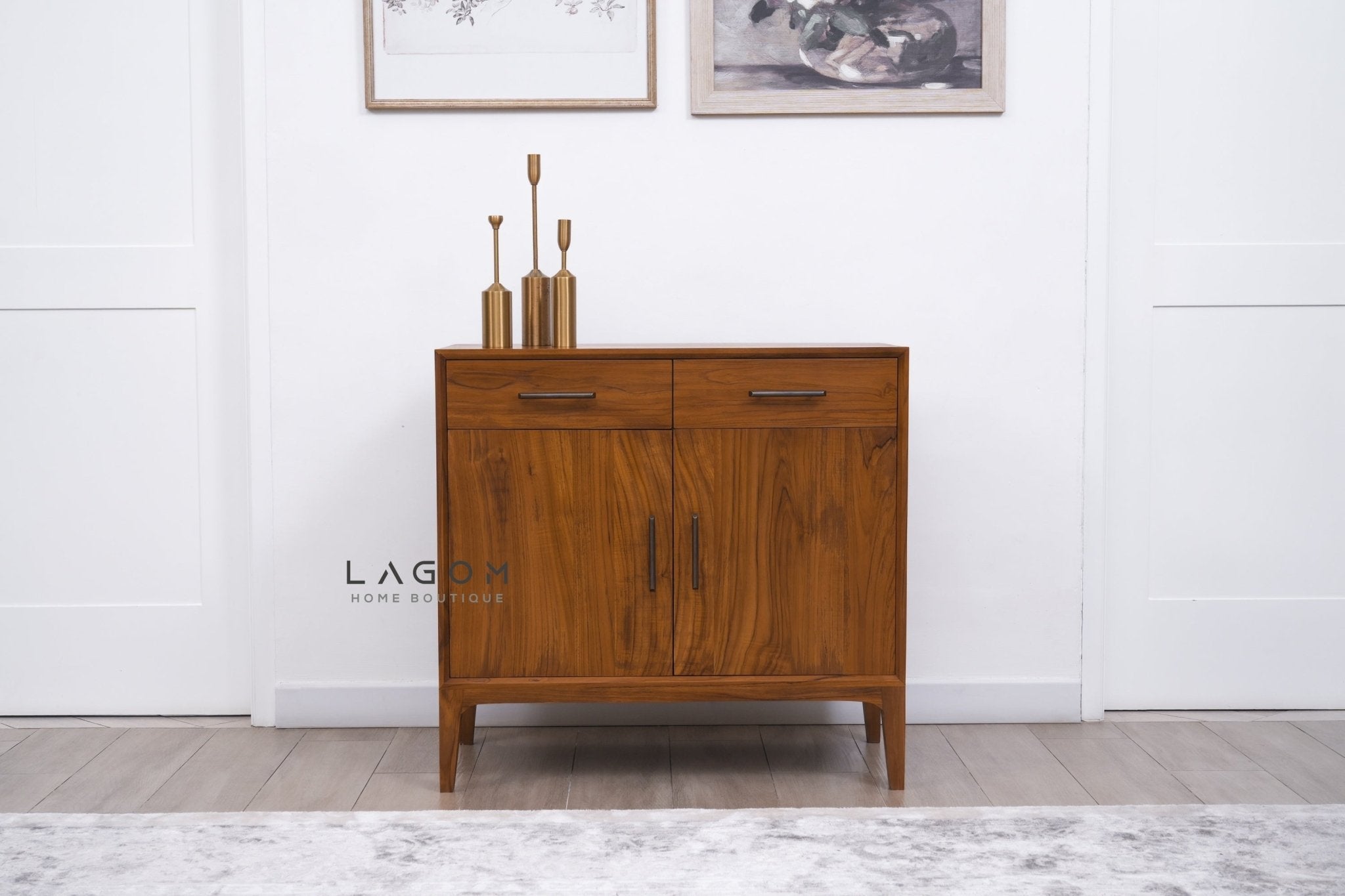 Solid Teak Buffet with 2 Doors and 2 Drawers - Buffet - Lagom Home Boutique