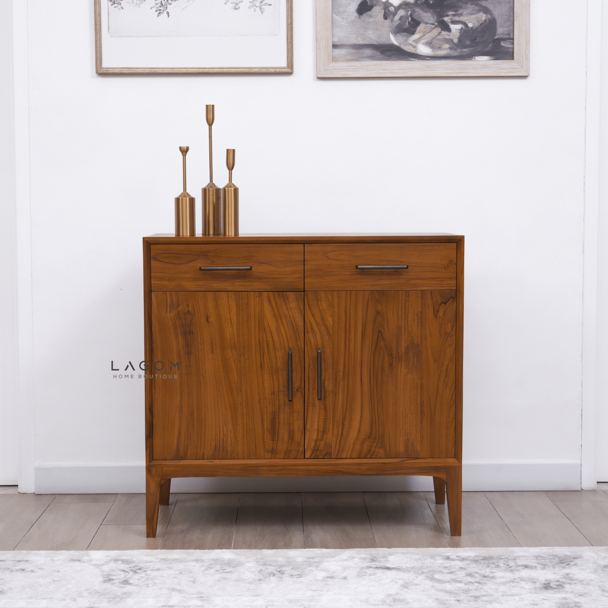 Solid Teak Buffet with 2 Doors and 2 Drawers - Buffet - Lagom Home Boutique