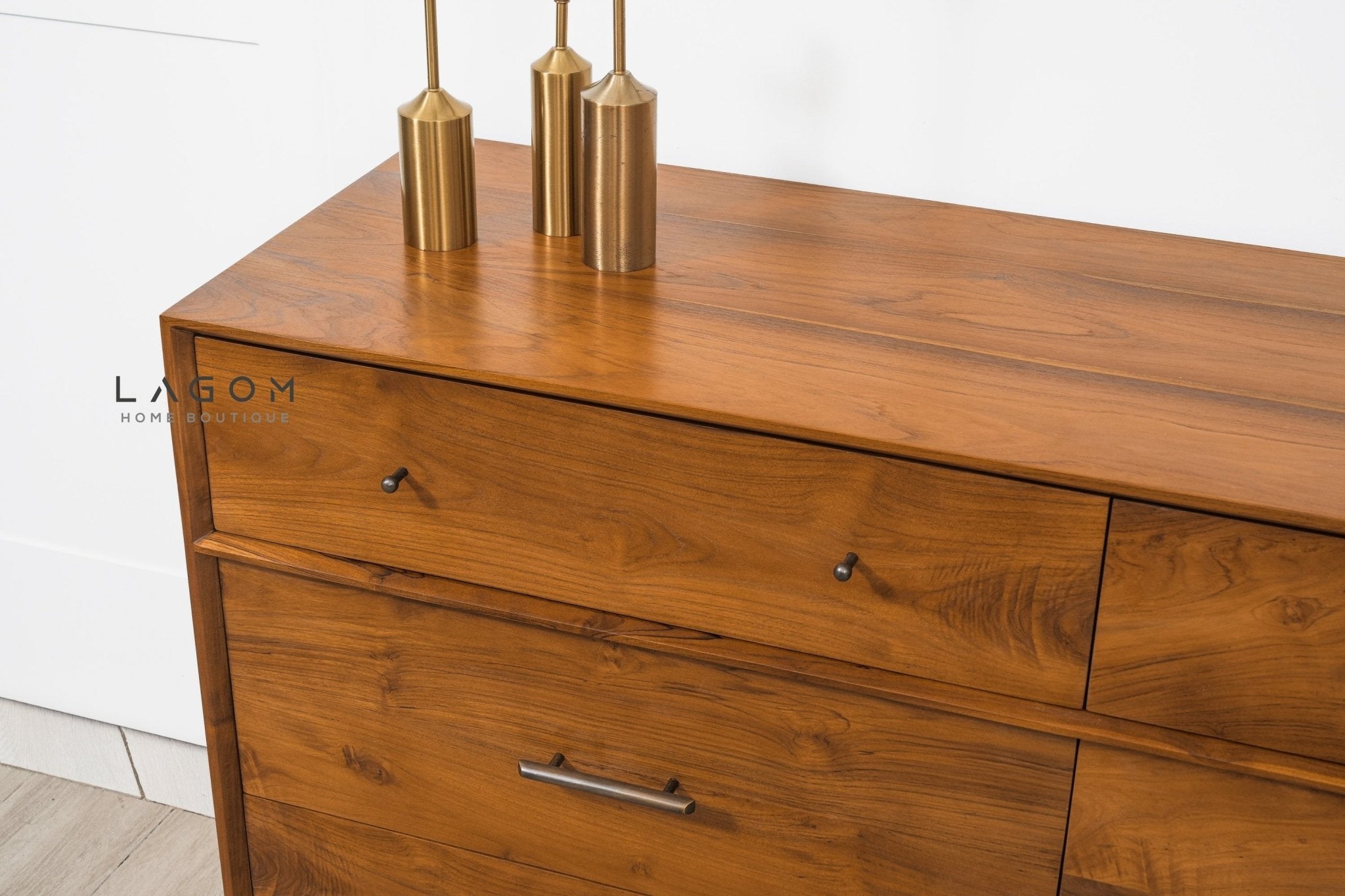 Solid Teak Buffet with 6 Drawers - Buffet - Lagom Home Boutique