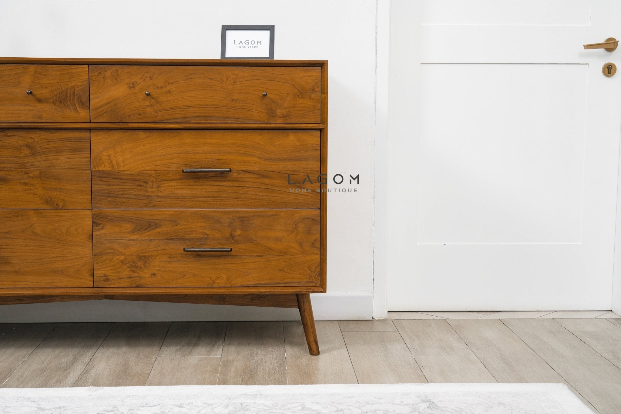 Solid Teak Buffet with 6 Drawers - Buffet - Lagom Home Boutique