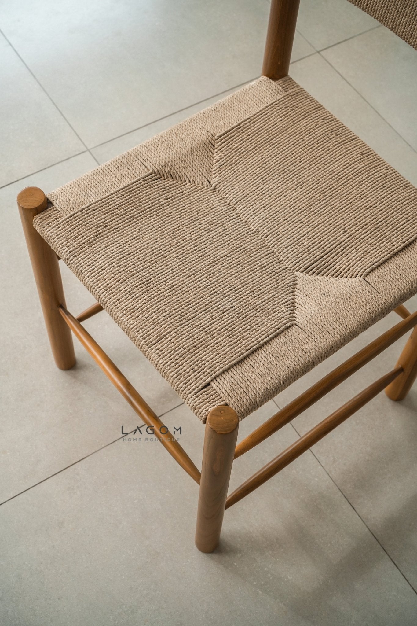 Solid Teak Chair with Artisanal Handwoven Loom - Chair - Lagom Home Boutique