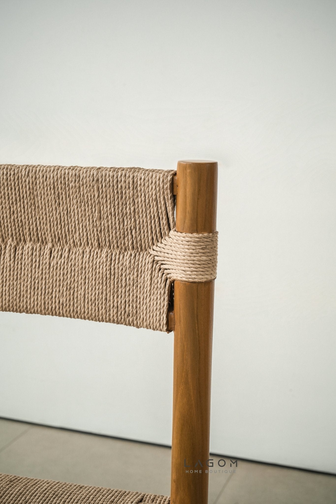 Solid Teak Chair with Artisanal Handwoven Loom - Chair - Lagom Home Boutique