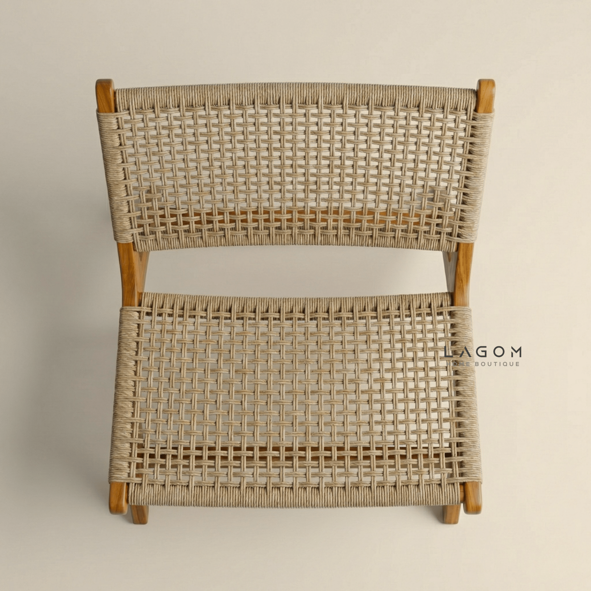 Solid Teak Lounge Chair with Handwoven Poly Hyacinth - Chair - Lagom Home Boutique