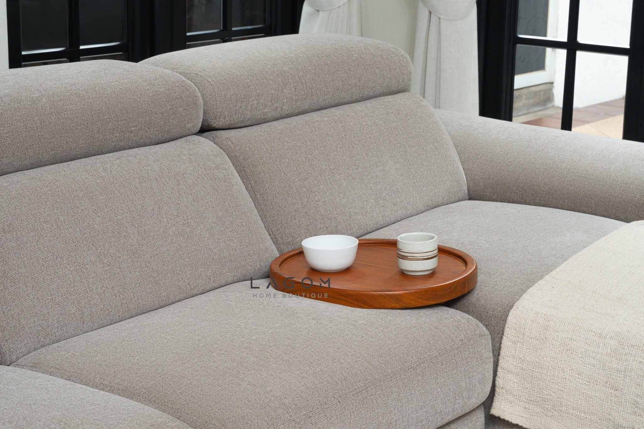 Solid Teak Sofa Tray Table - Sofa Tray - Lagom Home Boutique