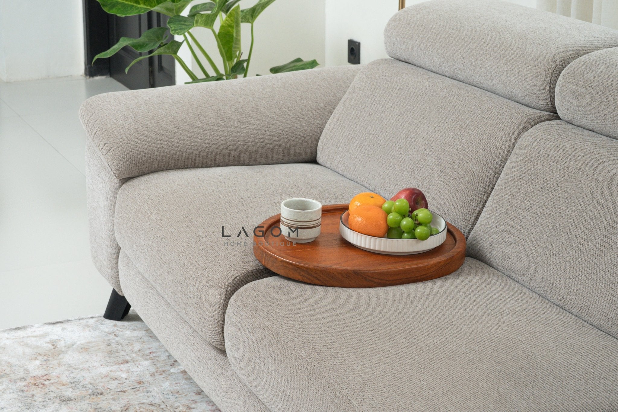 Solid Teak Sofa Tray Table - Sofa Tray - Lagom Home Boutique